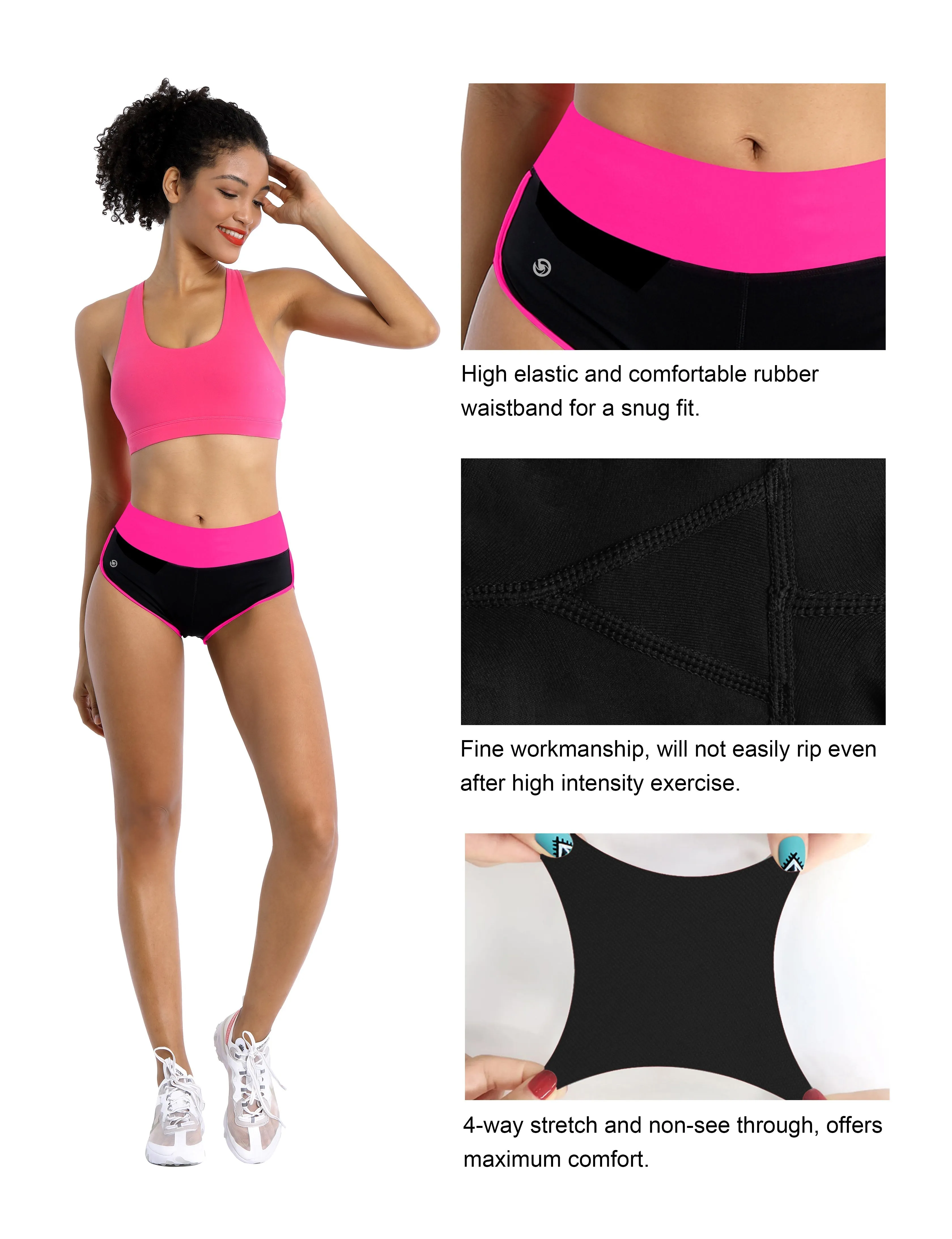 030 Sexy Booty Gym Shorts pink_black_Gym