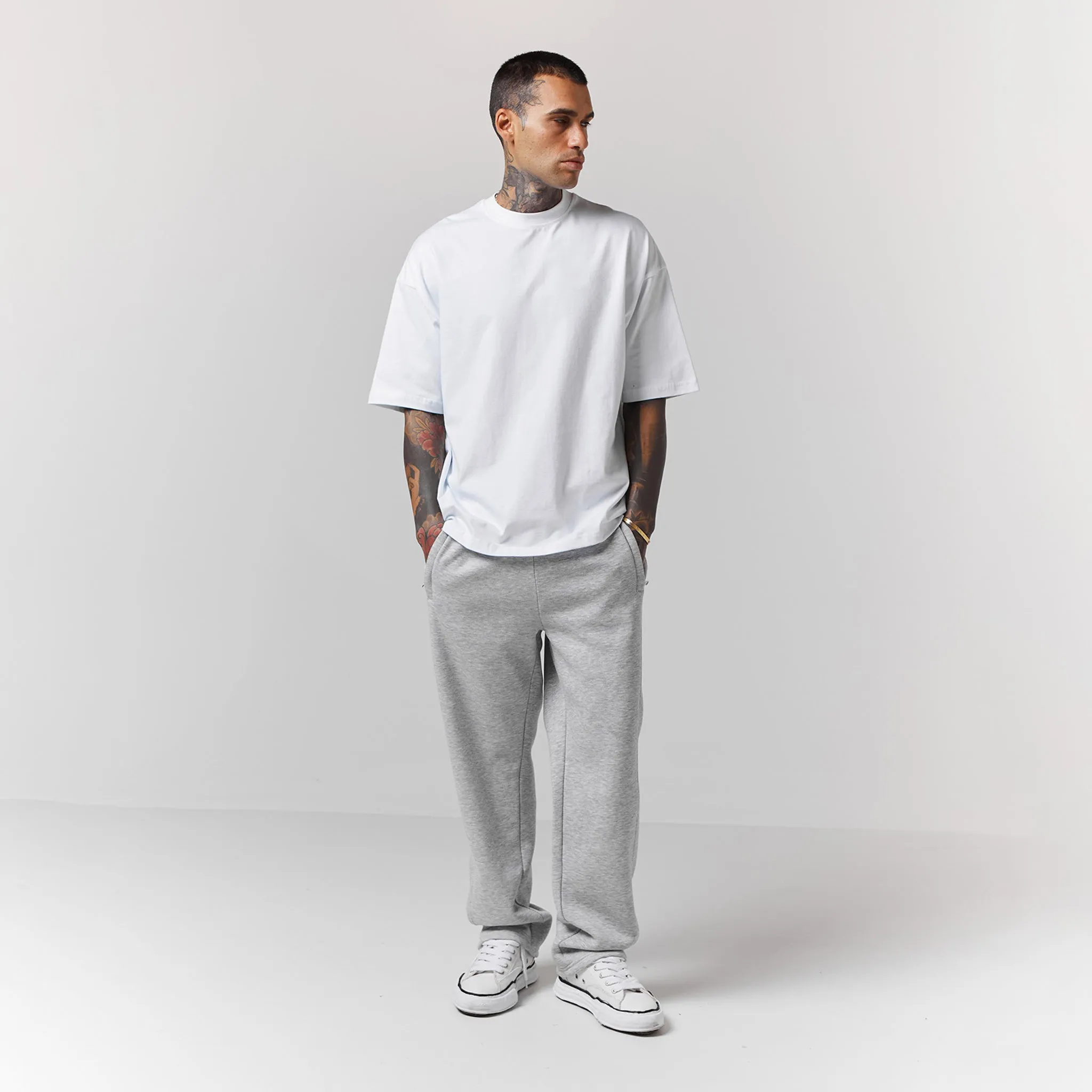 2 Pack Open Hem Jogger | Black Grey Marl