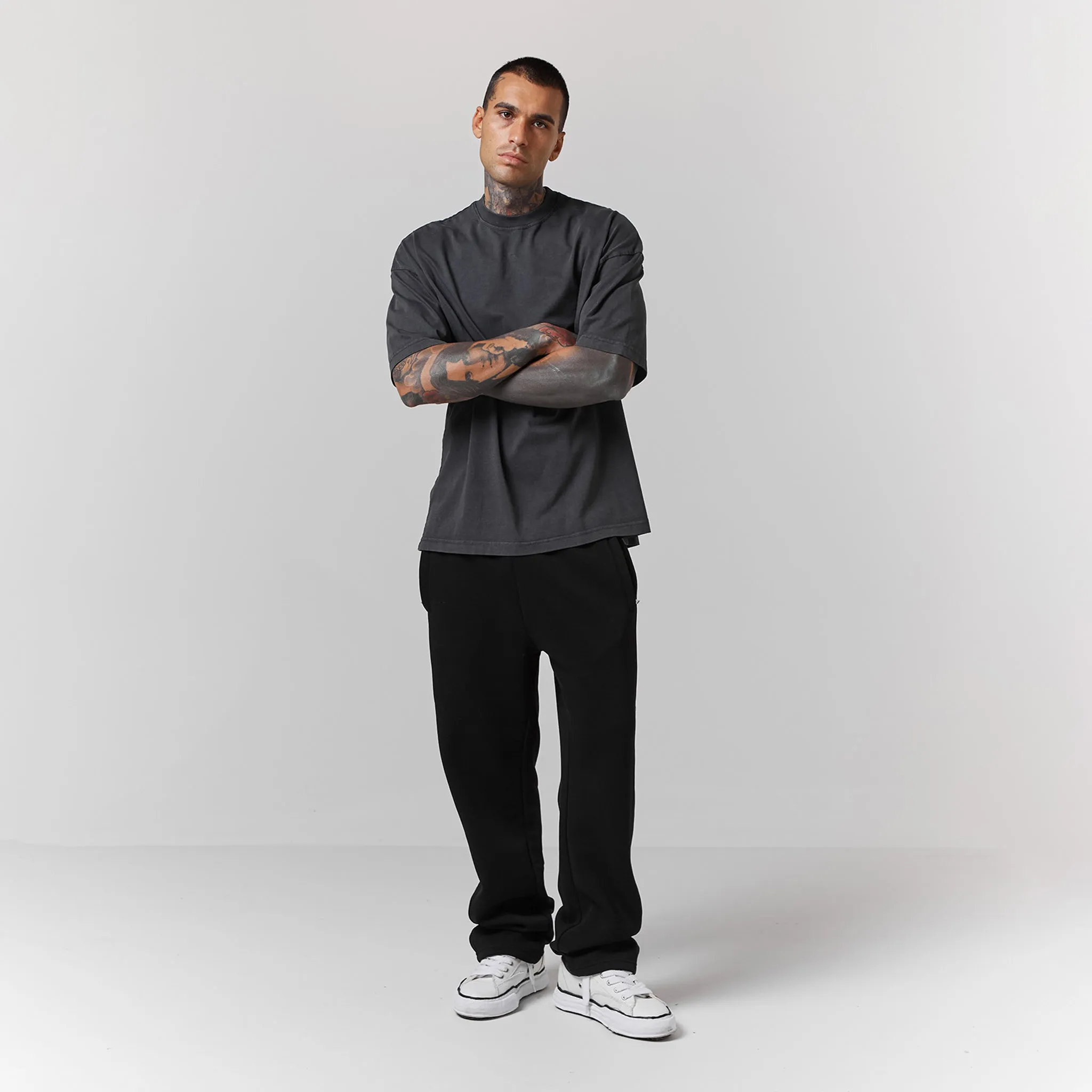 2 Pack Open Hem Jogger | Black Grey Marl