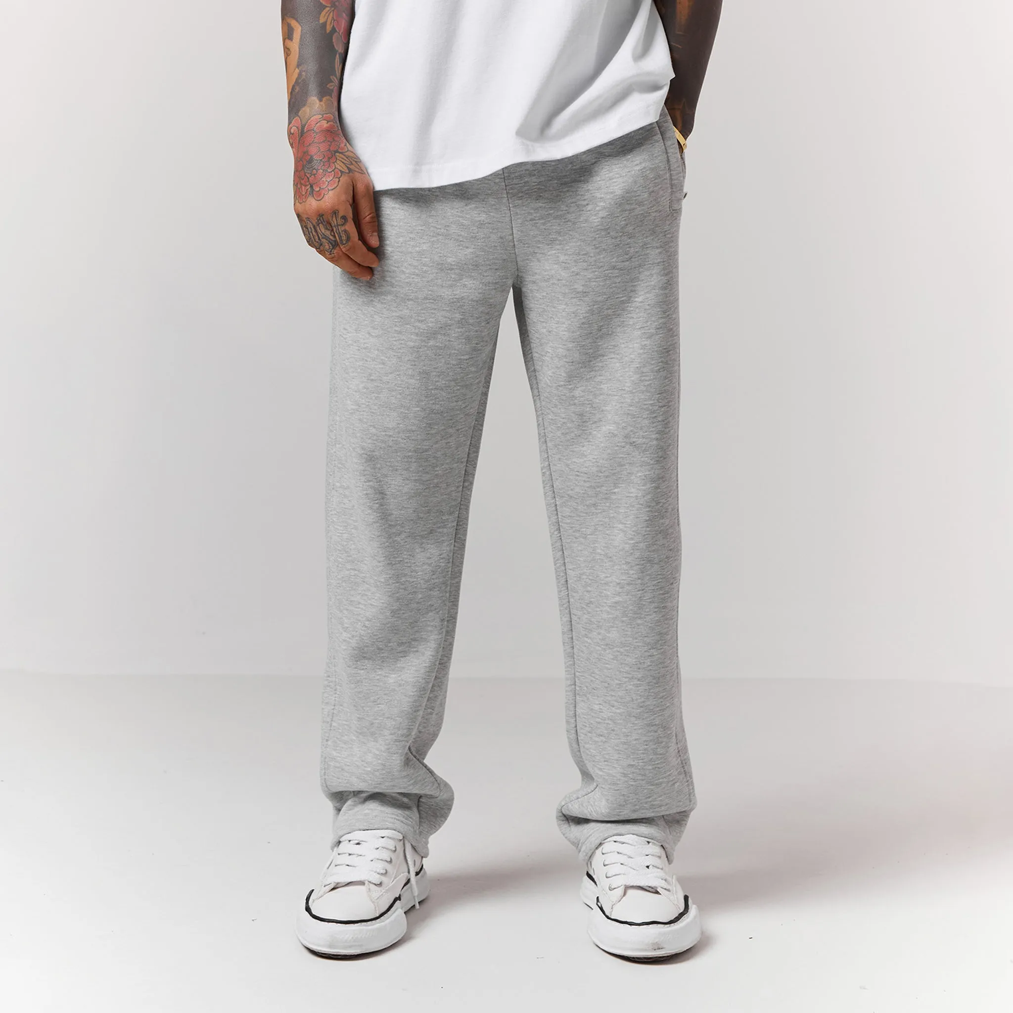 2 Pack Open Hem Jogger | Black Grey Marl