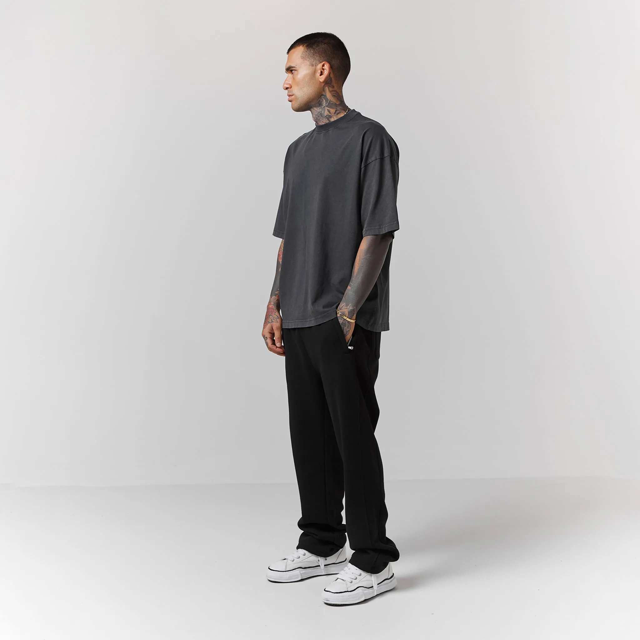 2 Pack Open Hem Jogger | Black Grey Marl