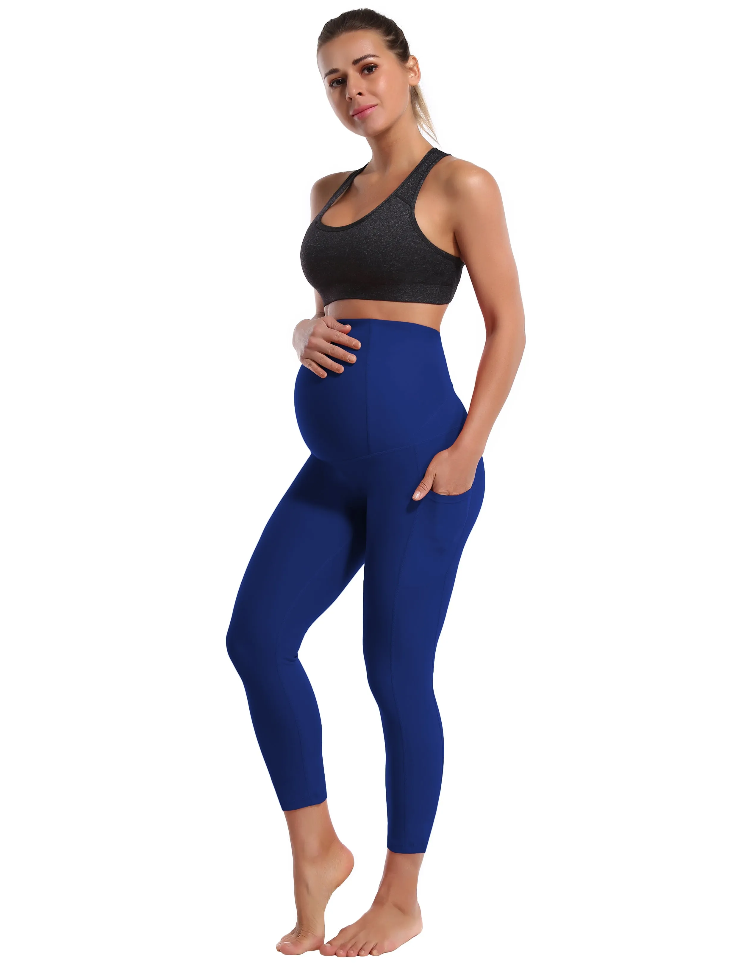 22" Side Pockets Maternity Biking Pants navy_Biking