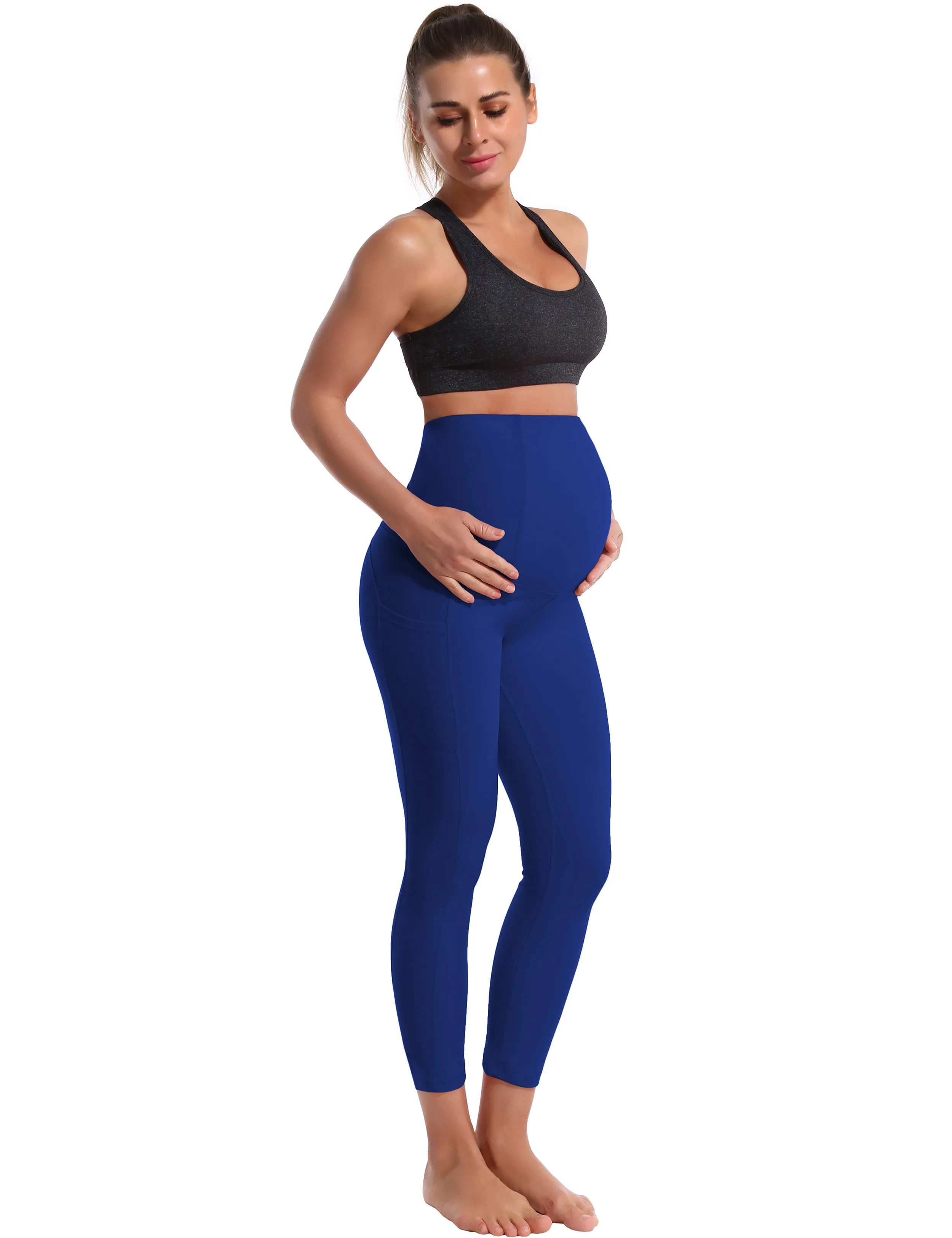22" Side Pockets Maternity Biking Pants navy_Biking