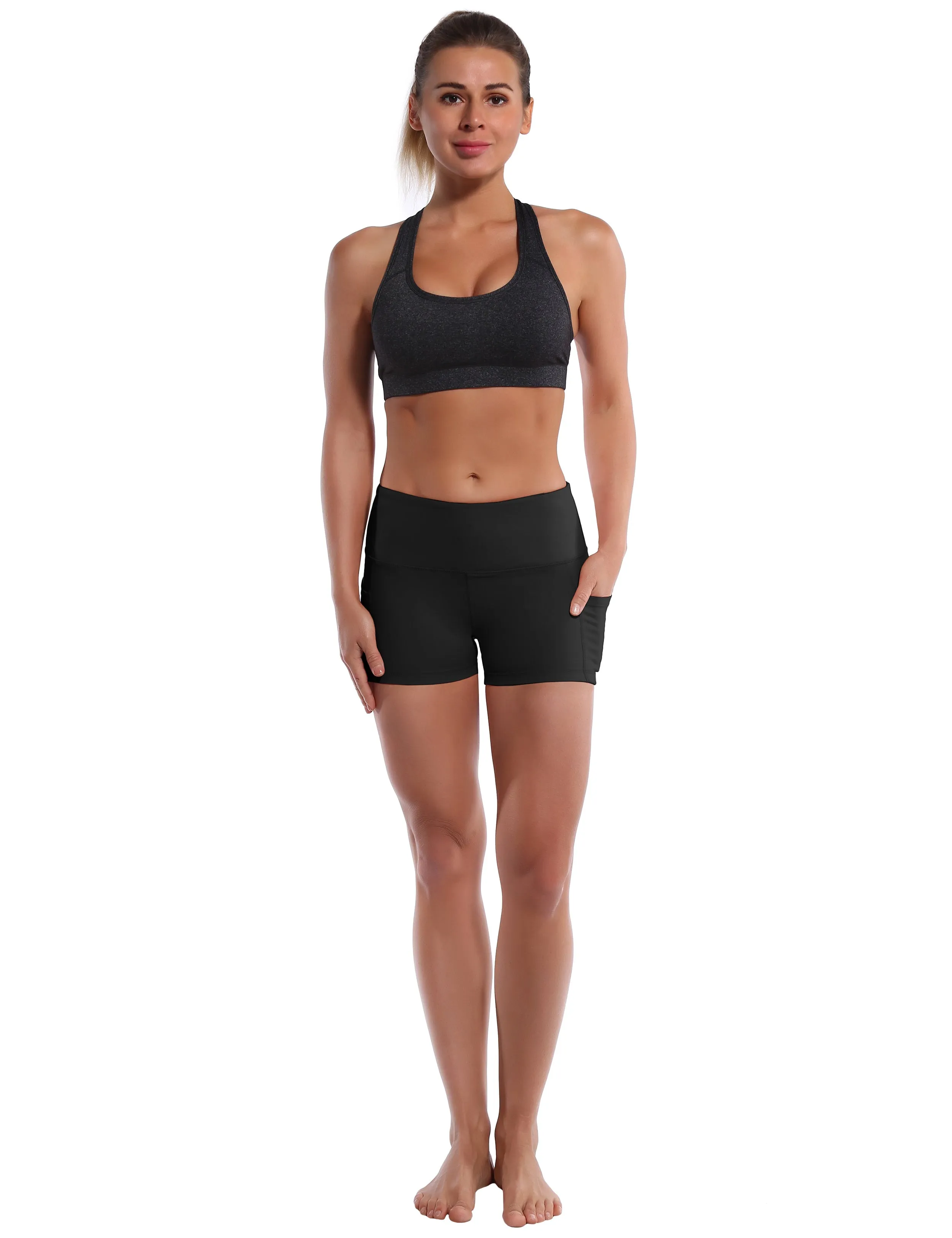 2.5" Side Pockets Jogging Shorts black_Jogging