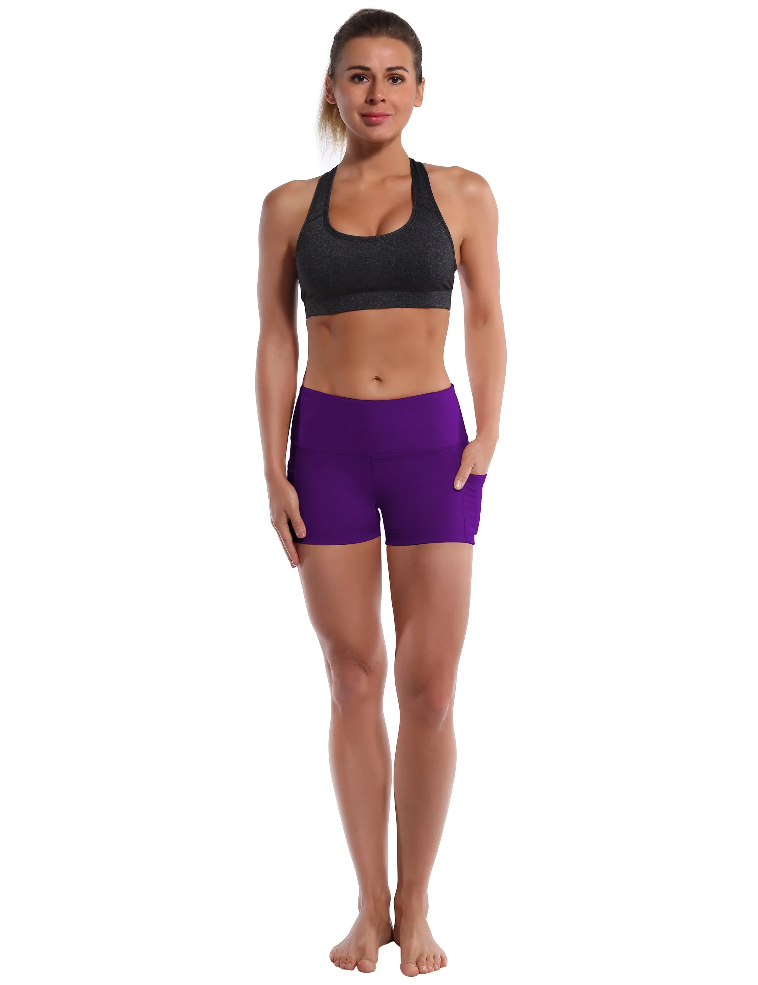 2.5" Side Pockets Tall Size Shorts eggplantpurple_Tall Size