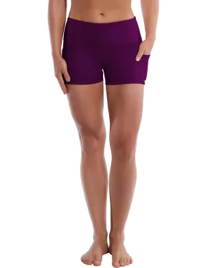 2.5" Side Pockets Yoga Shorts plum_yoga