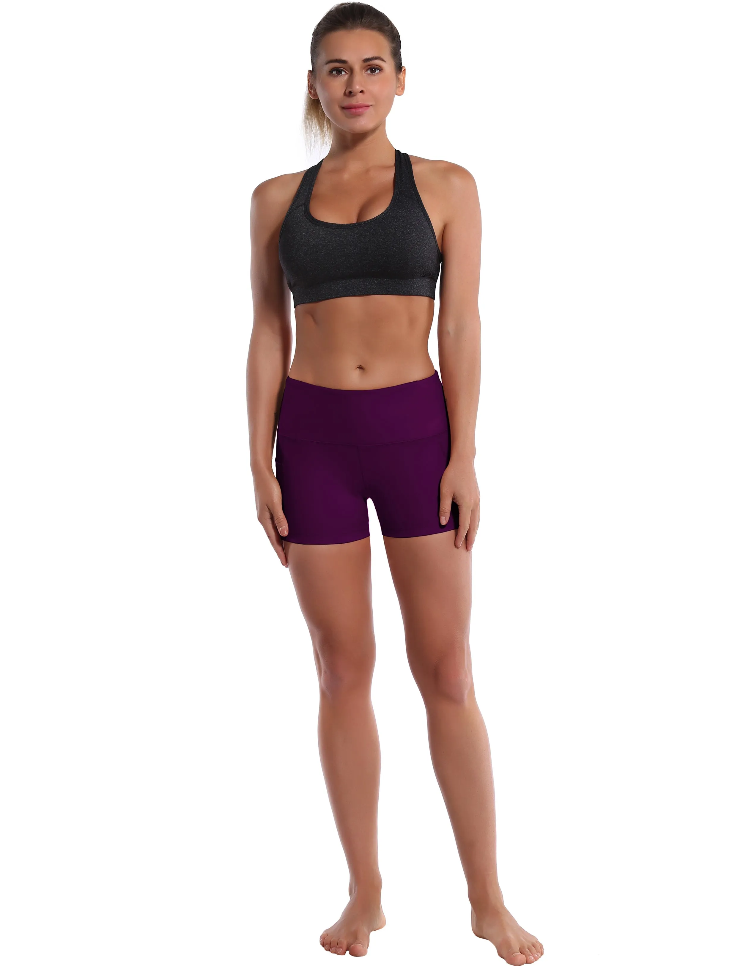 2.5" Side Pockets Yoga Shorts plum_yoga