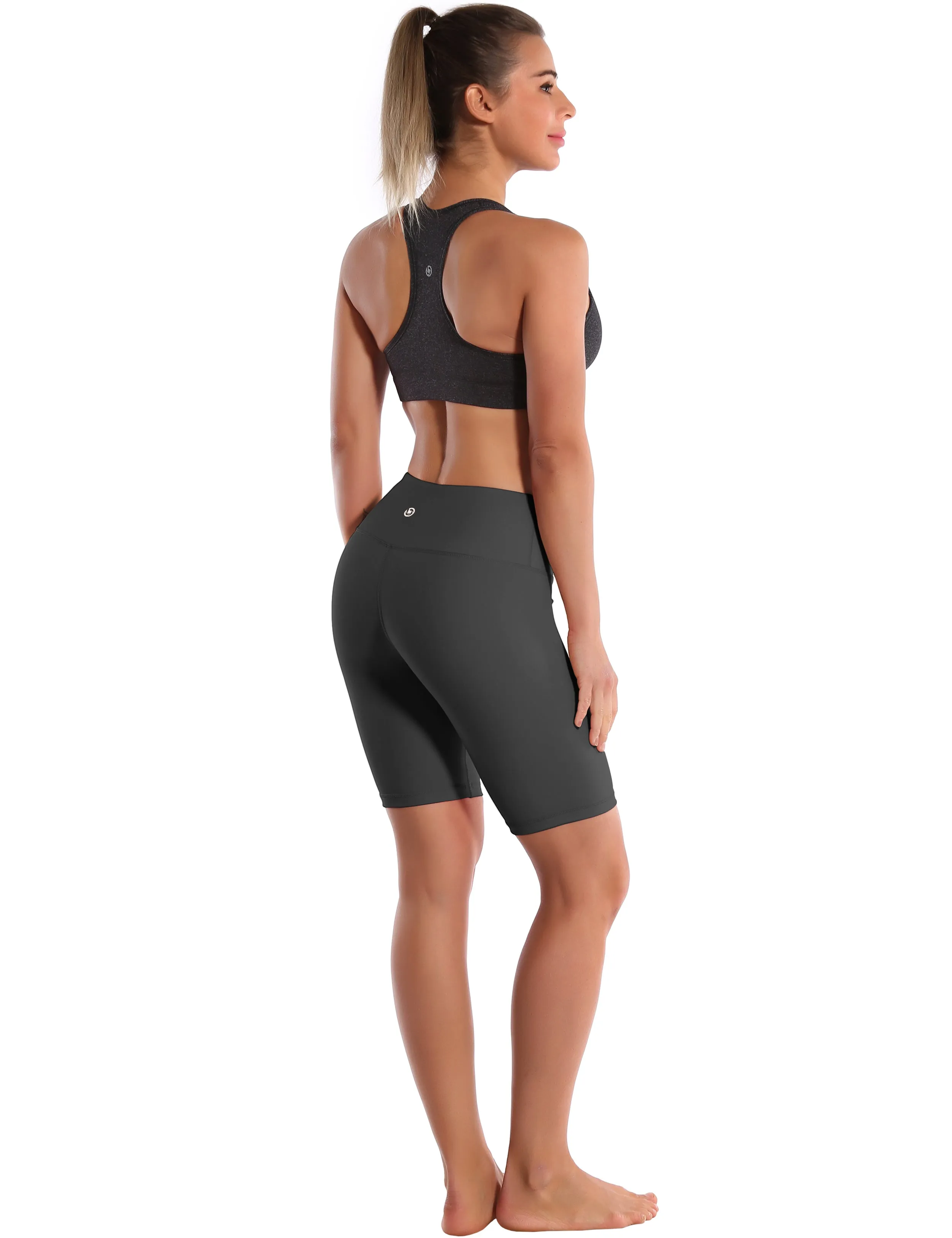 8" High Waist Plus Size Shorts shadowcharcoal_Plus Size