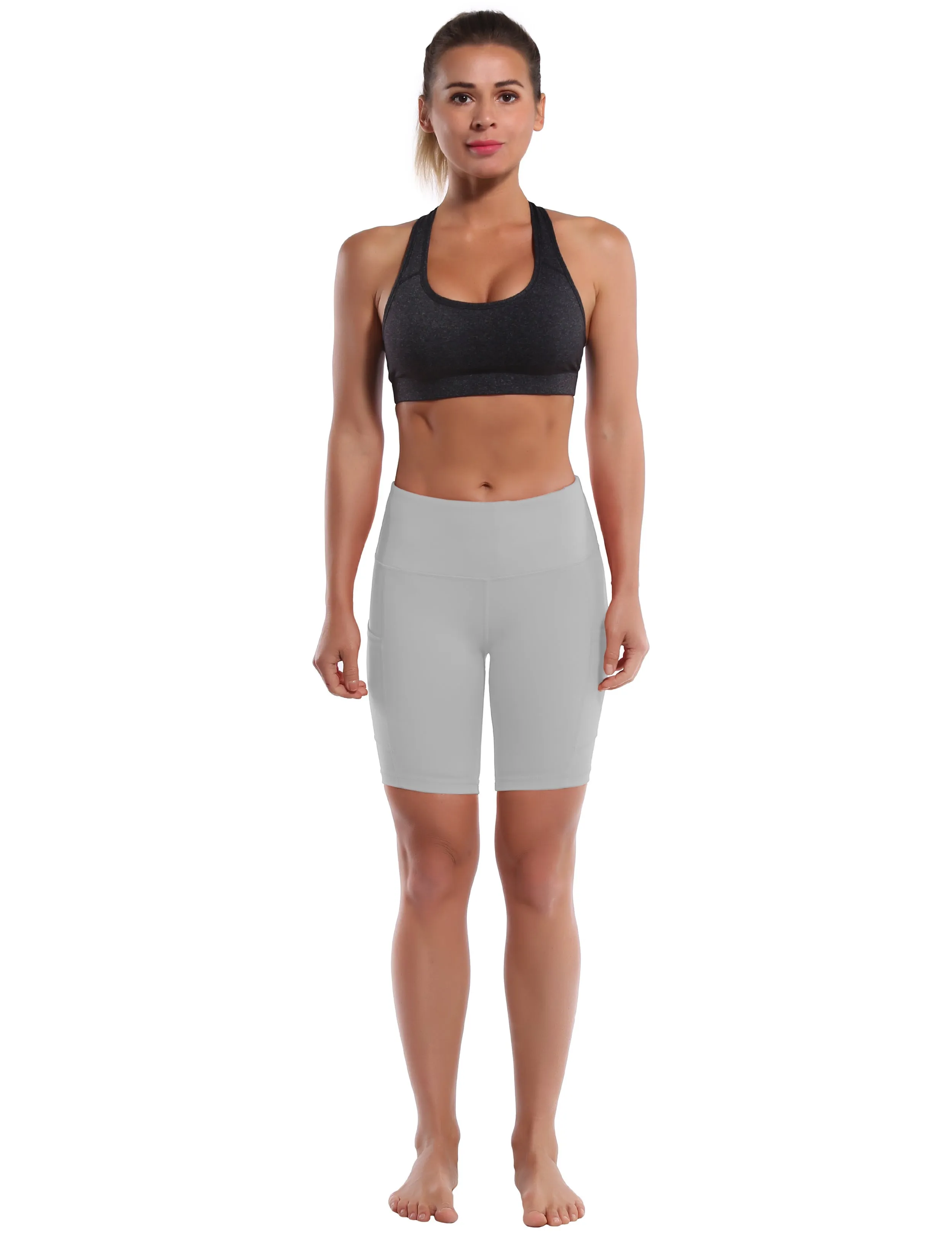 8" Side Pockets Biking Shorts lightgray_Biking