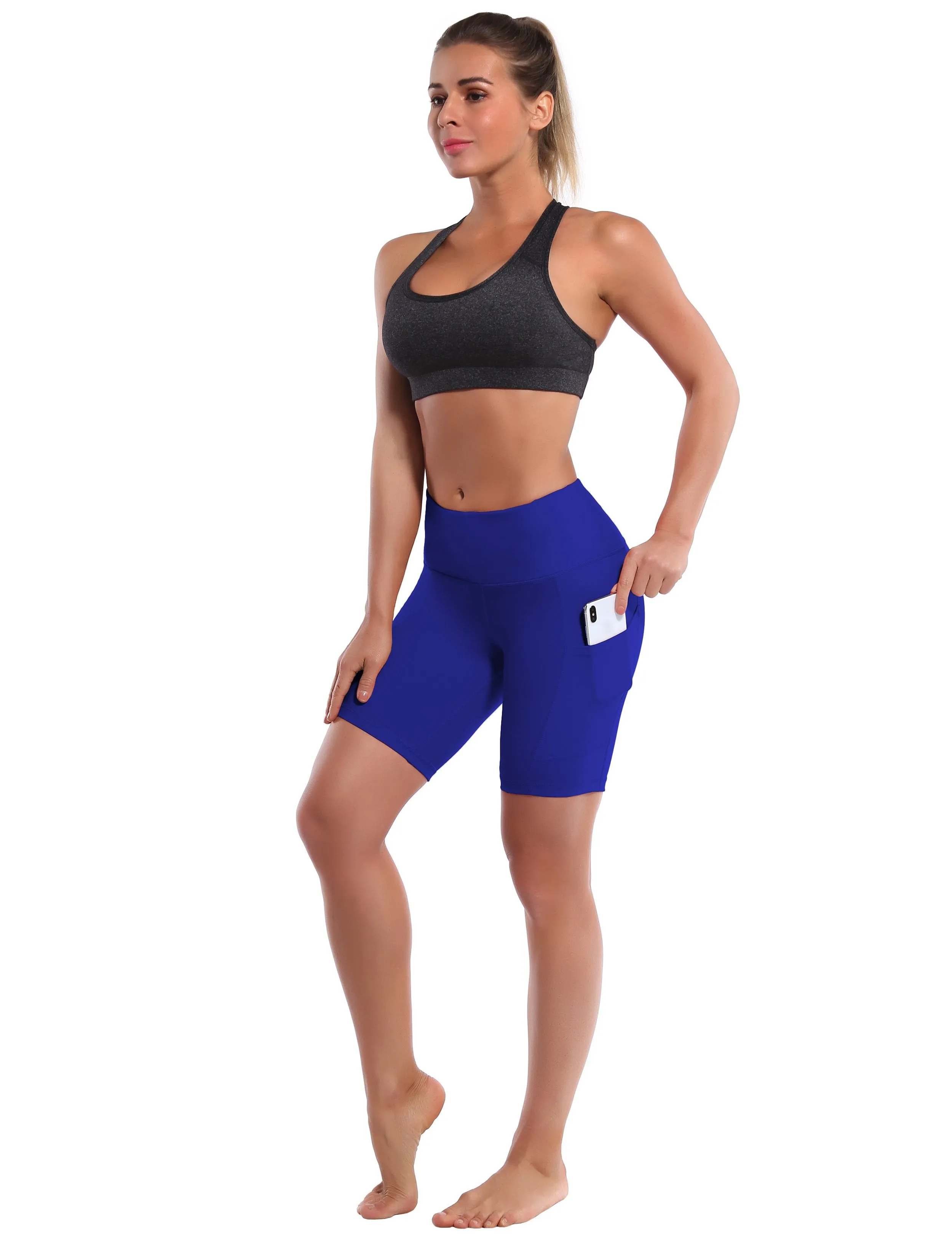 8" Side Pockets Gym Shorts navy ins_Gym