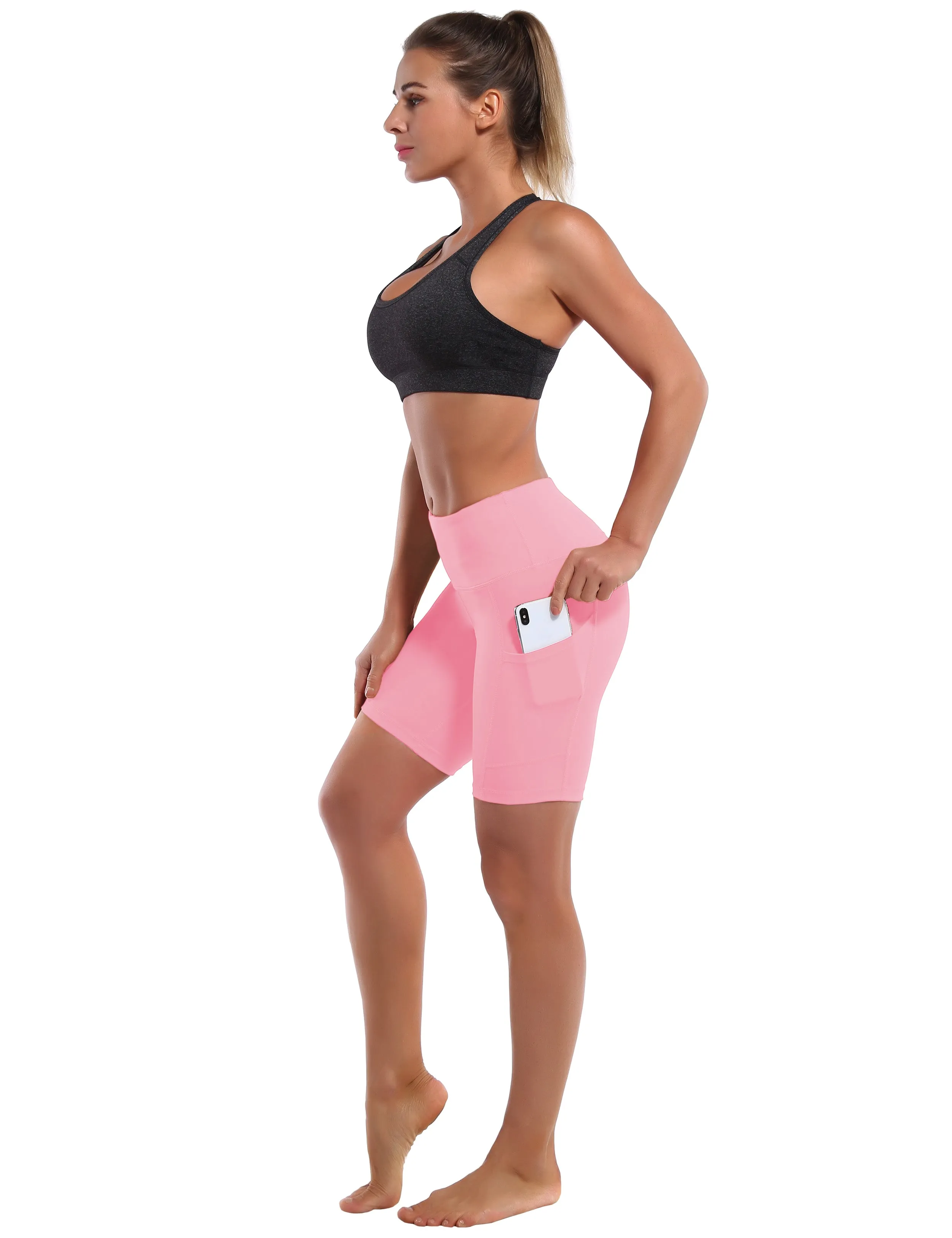 8" Side Pockets Tall Size Shorts lemonadepink ins_Tall Size