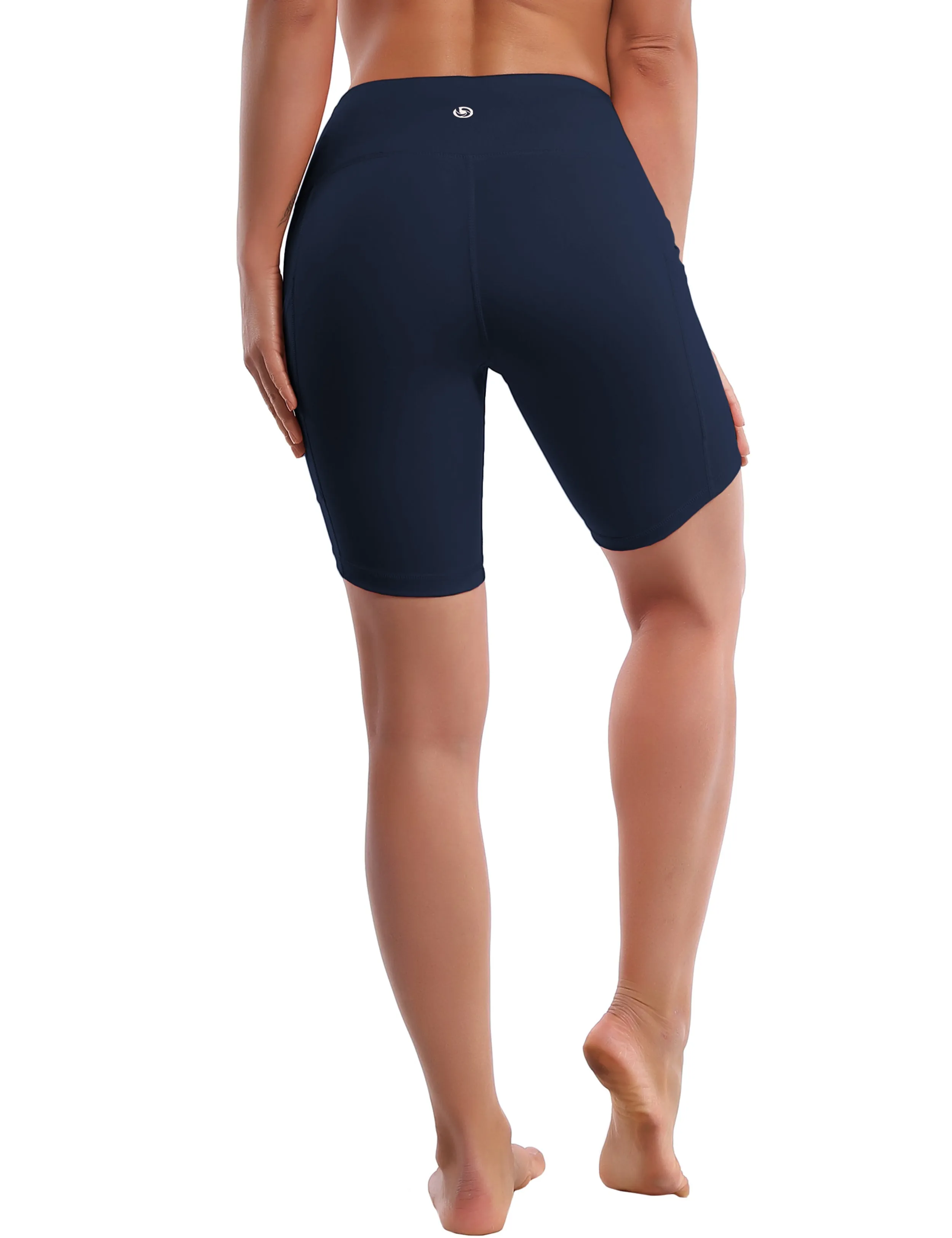 8" Side Pockets Yoga Shorts darknavy_yoga