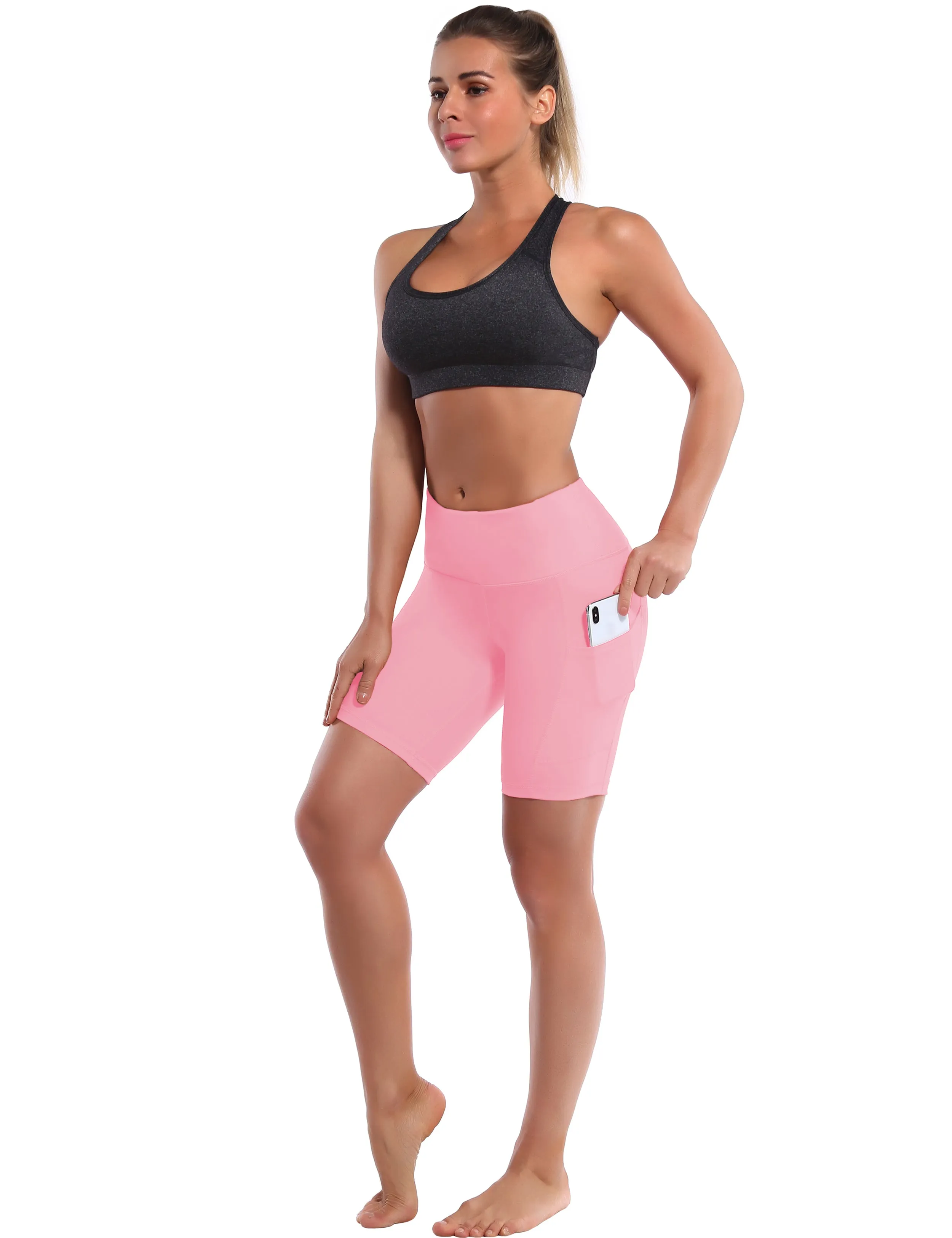 8" Side Pockets yogastudio Shorts lemonadepink ins_yogastudio