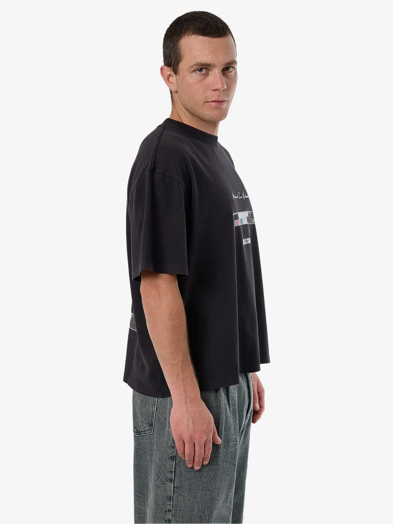 Adorned In Nature Box Fit Oversize Short Tee - Faded Black