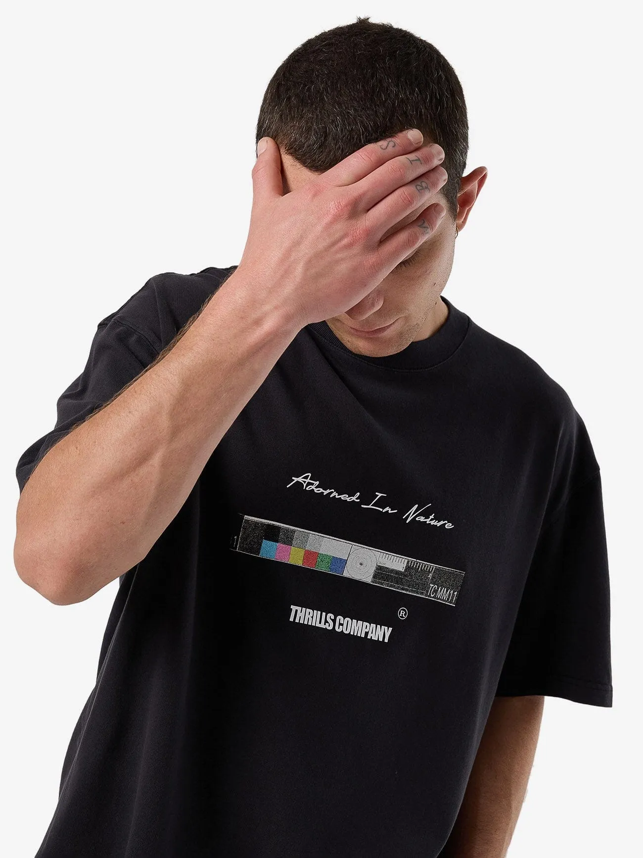 Adorned In Nature Box Fit Oversize Short Tee - Faded Black