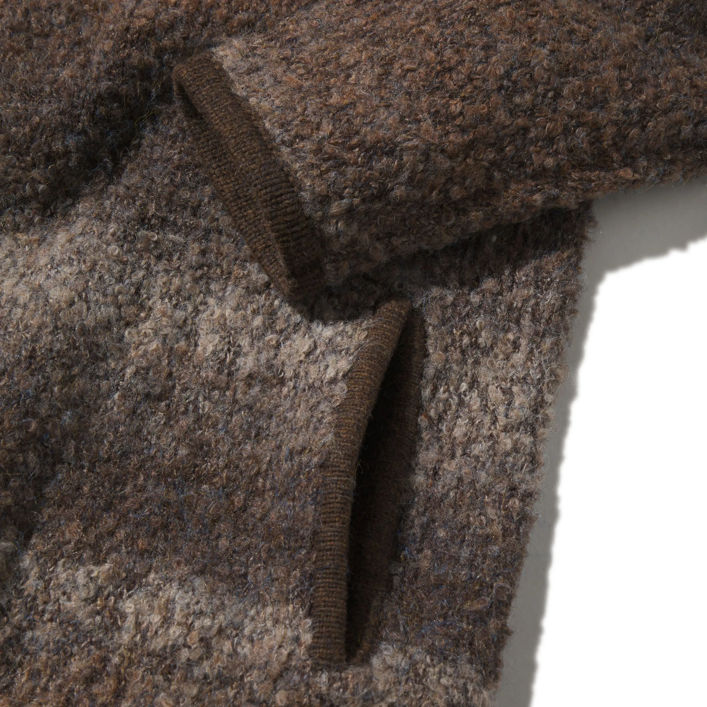 Ambassador Boucle Half Zip Sweater - Brown (Final Sale)
