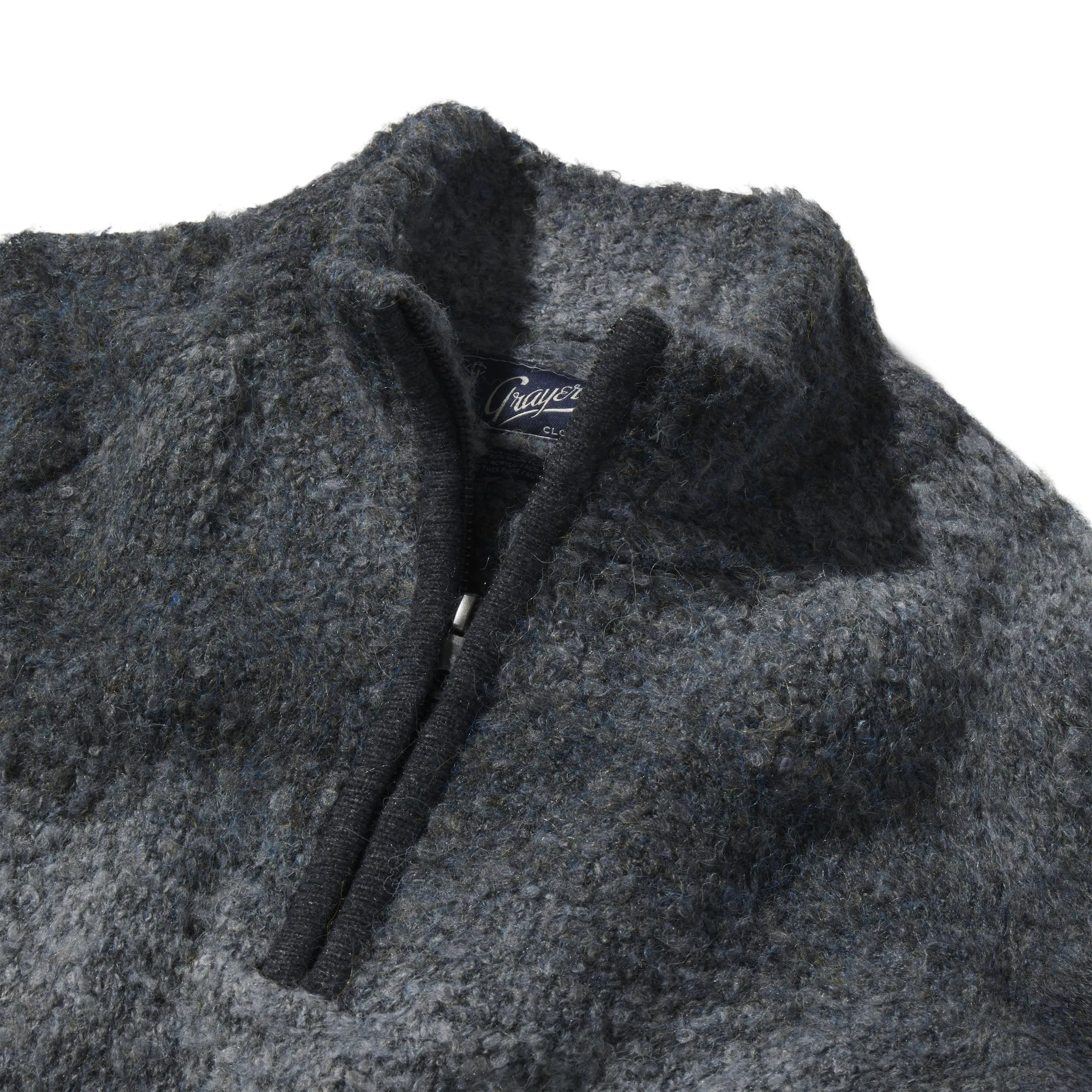 Ambassador Boucle Half Zip Sweater - Charcoal Heather (Final Sale)