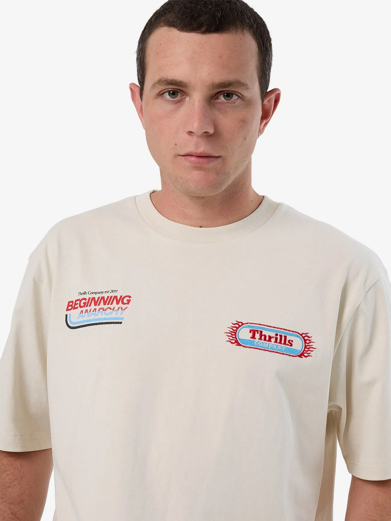 Beginning Anarchy Oversize Fit Tee - Heritage White