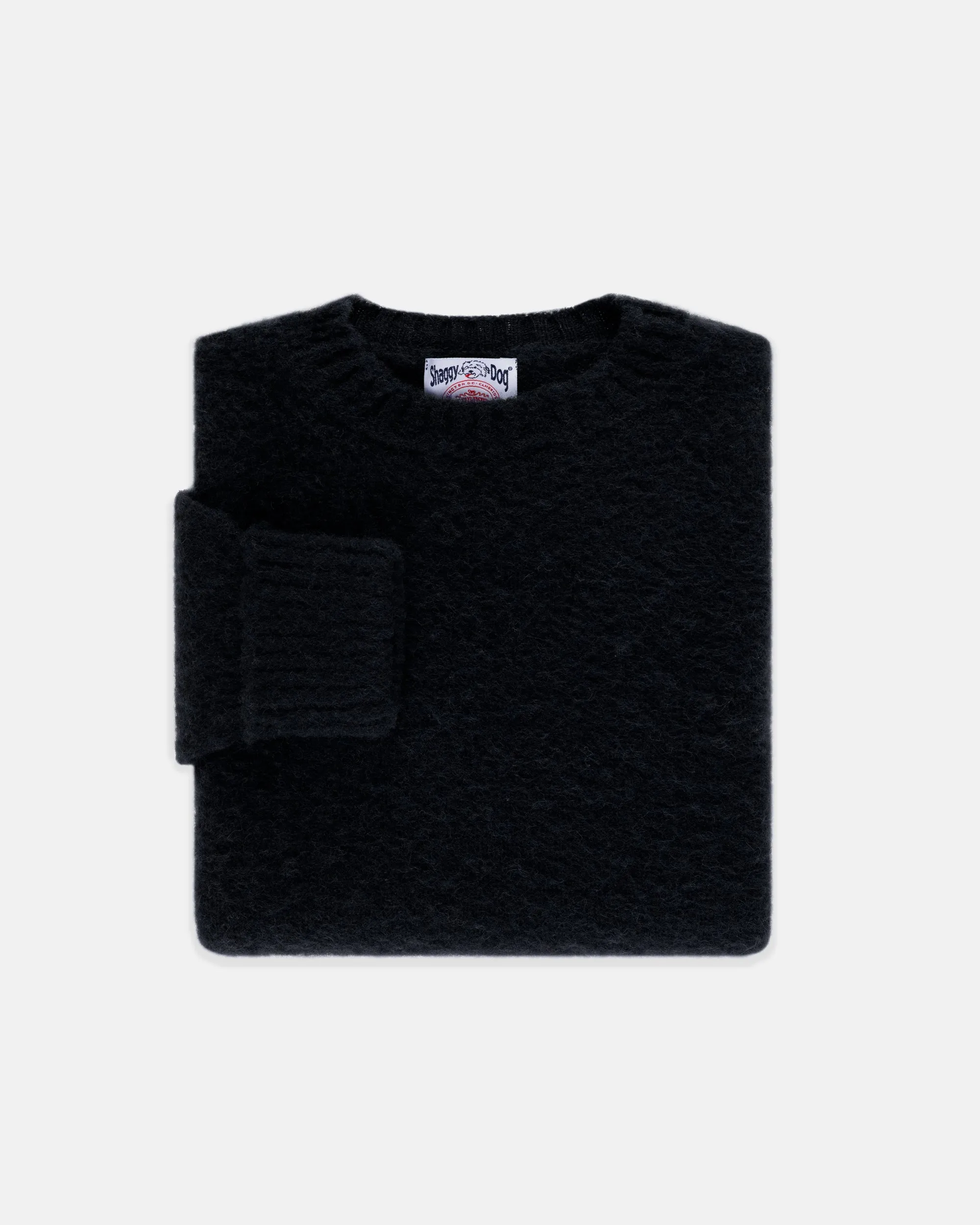 BLACK SHAGGY DOG CREWNECK SWEATER