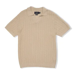 Boca Cotton Linen Johnny Collar Polo - Corn Stalk