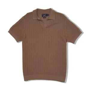 Boca Cotton Linen Johnny Collar Polo - Putty