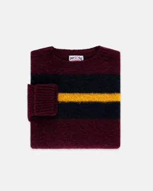 BURGUNDY FRAME STRIPE SHAGGY DOG SWEATER