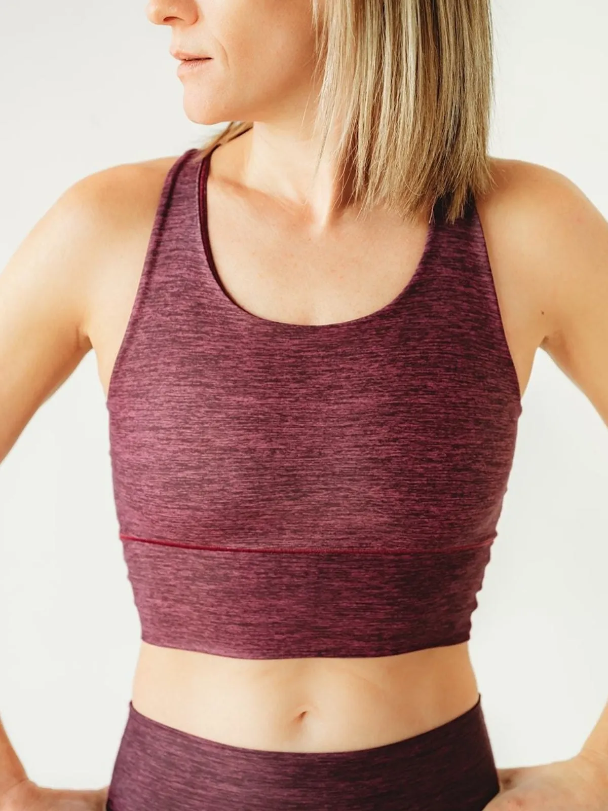 Burgundy Native Longline Sports Bra
