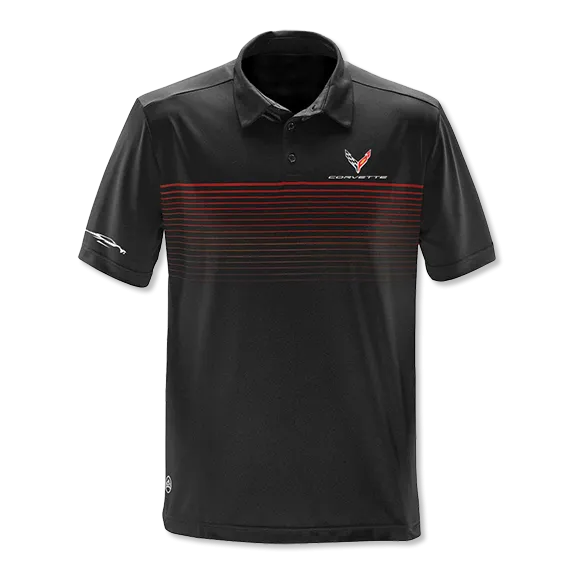 C8 Corvette Gesture Striped Polo