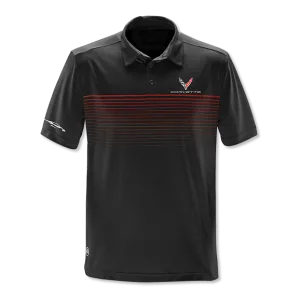 C8 Corvette Gesture Striped Polo