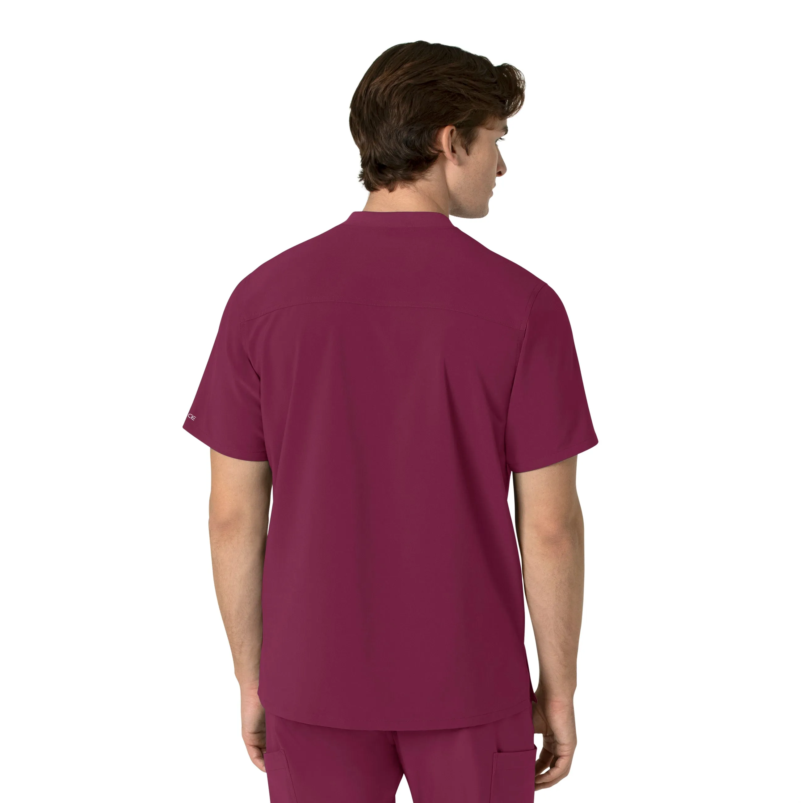Carhartt Force Cross-Flex Men's Henley Scrub Top - Wine
