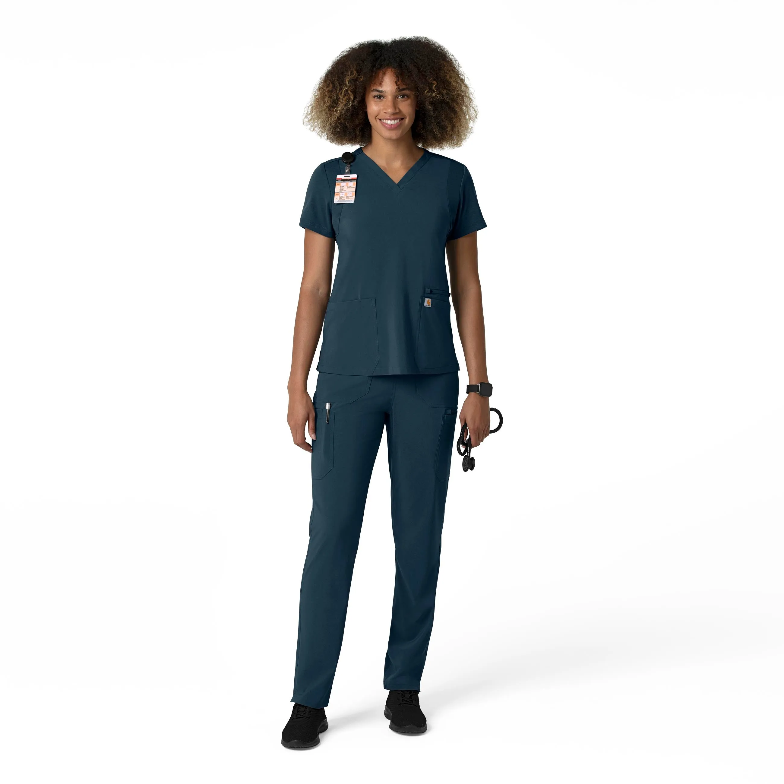 Carhartt Force Cross-Flex Women's Straight Leg Cargo Scrub Pant - Deep Navy