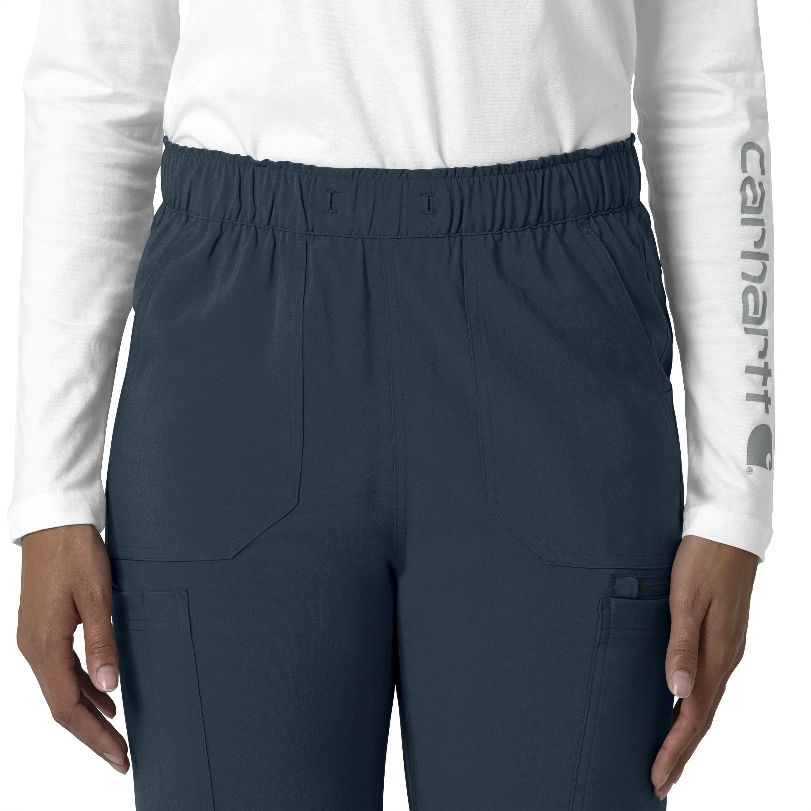 Carhartt Force Cross-Flex Women's Straight Leg Cargo Scrub Pant - Deep Navy