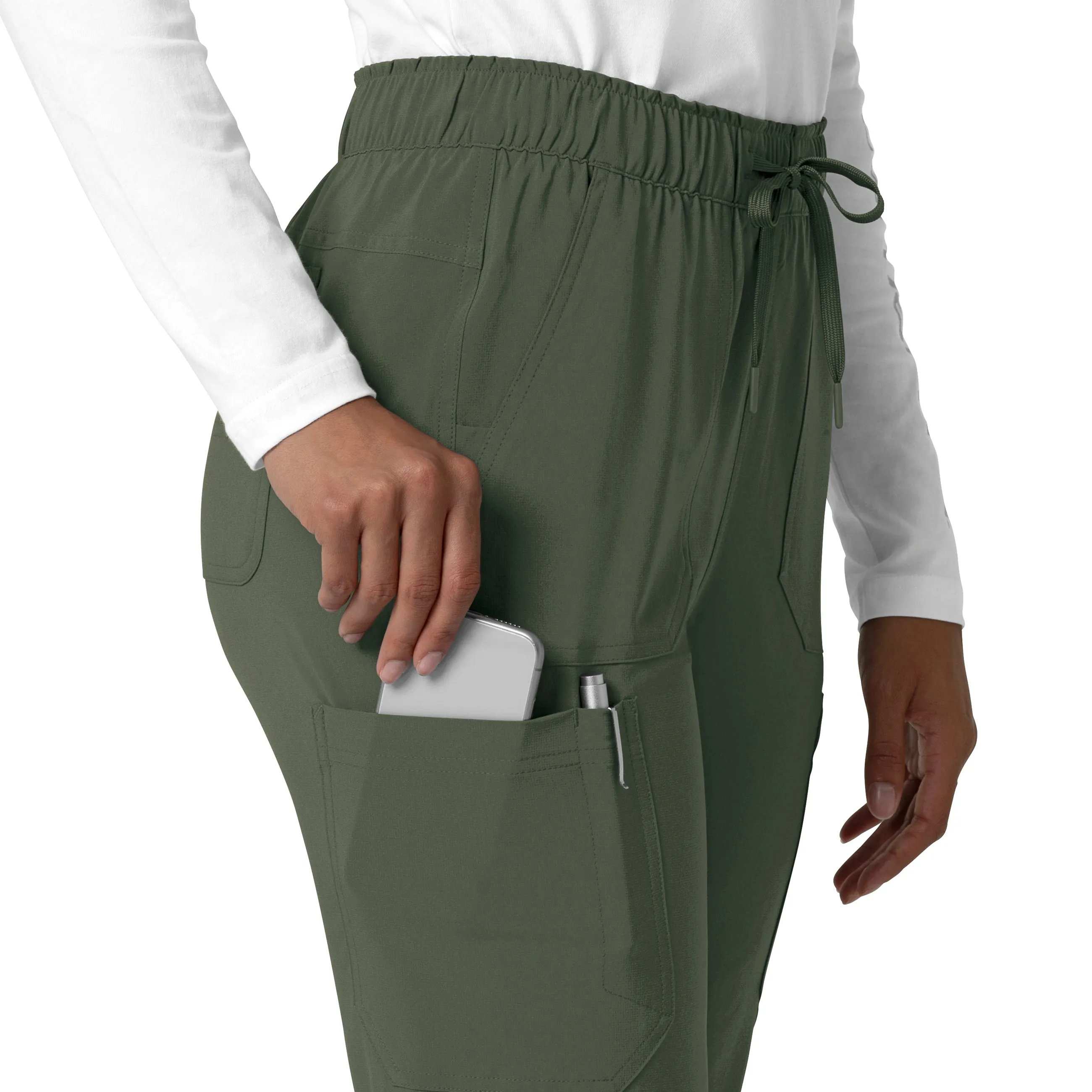 Carhartt Force Cross-Flex Women's Straight Leg Cargo Scrub Pant - Olive