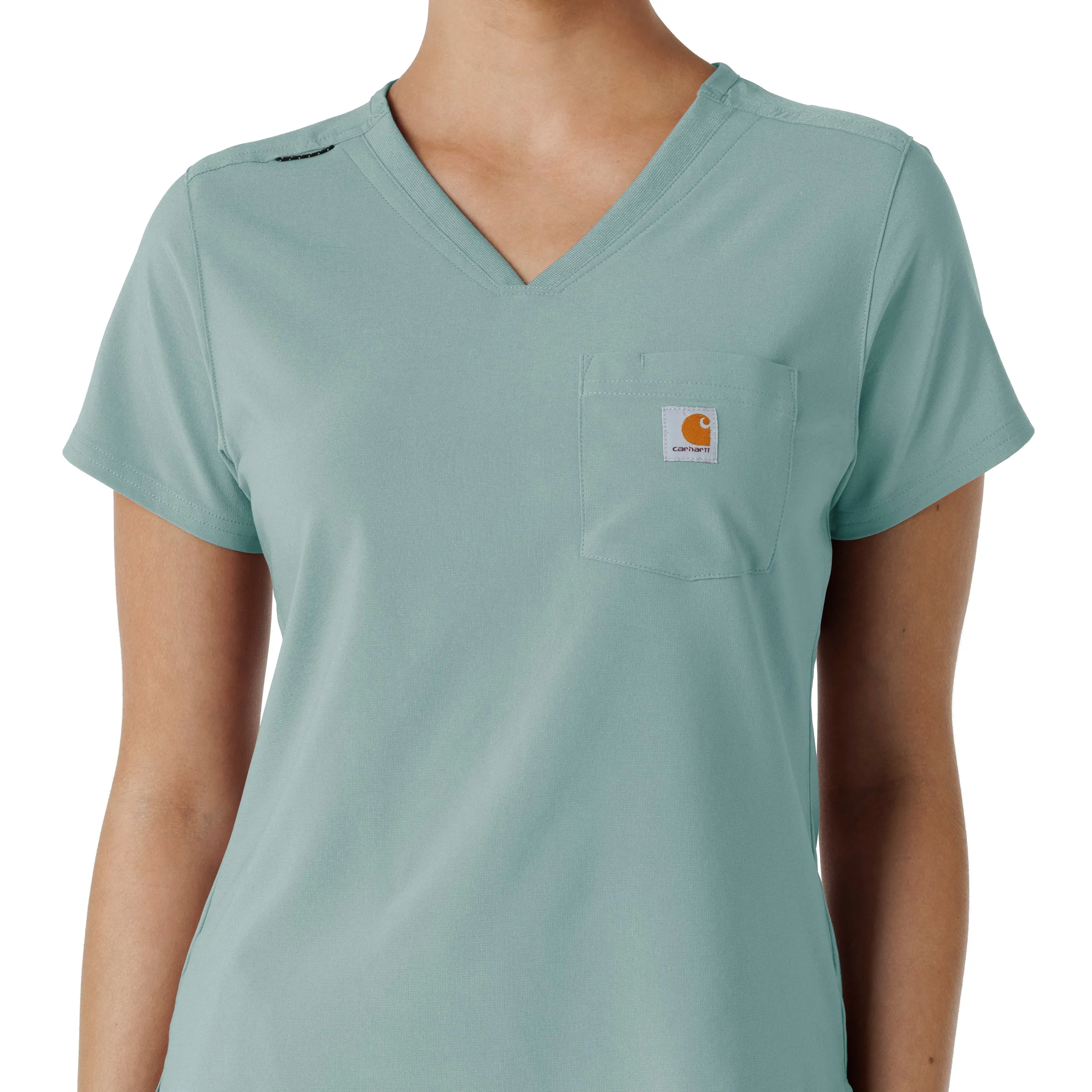 Carhartt Force Cross-Flex Women's Tuck-In Scrub Top - Summer Blue