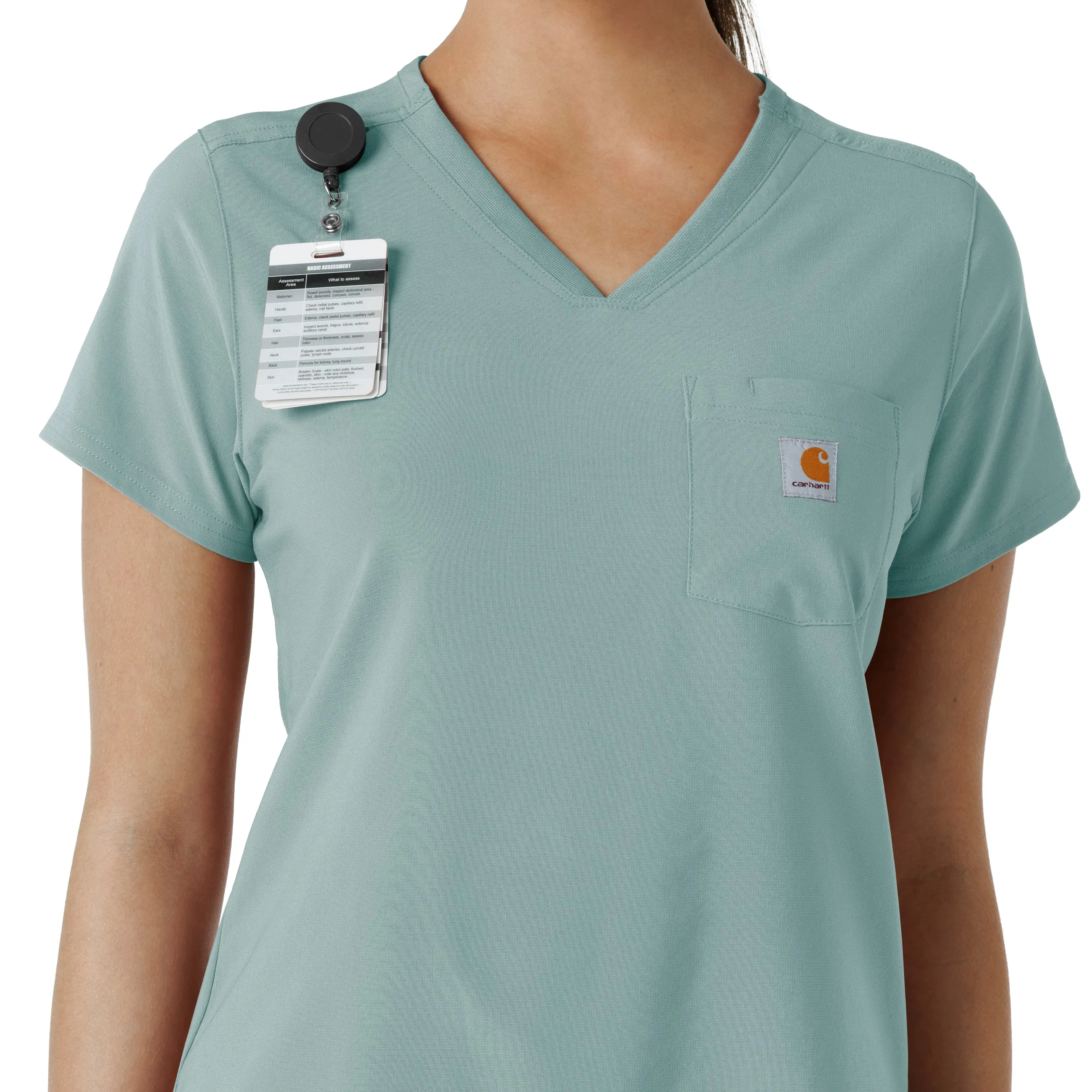 Carhartt Force Cross-Flex Women's Tuck-In Scrub Top - Summer Blue