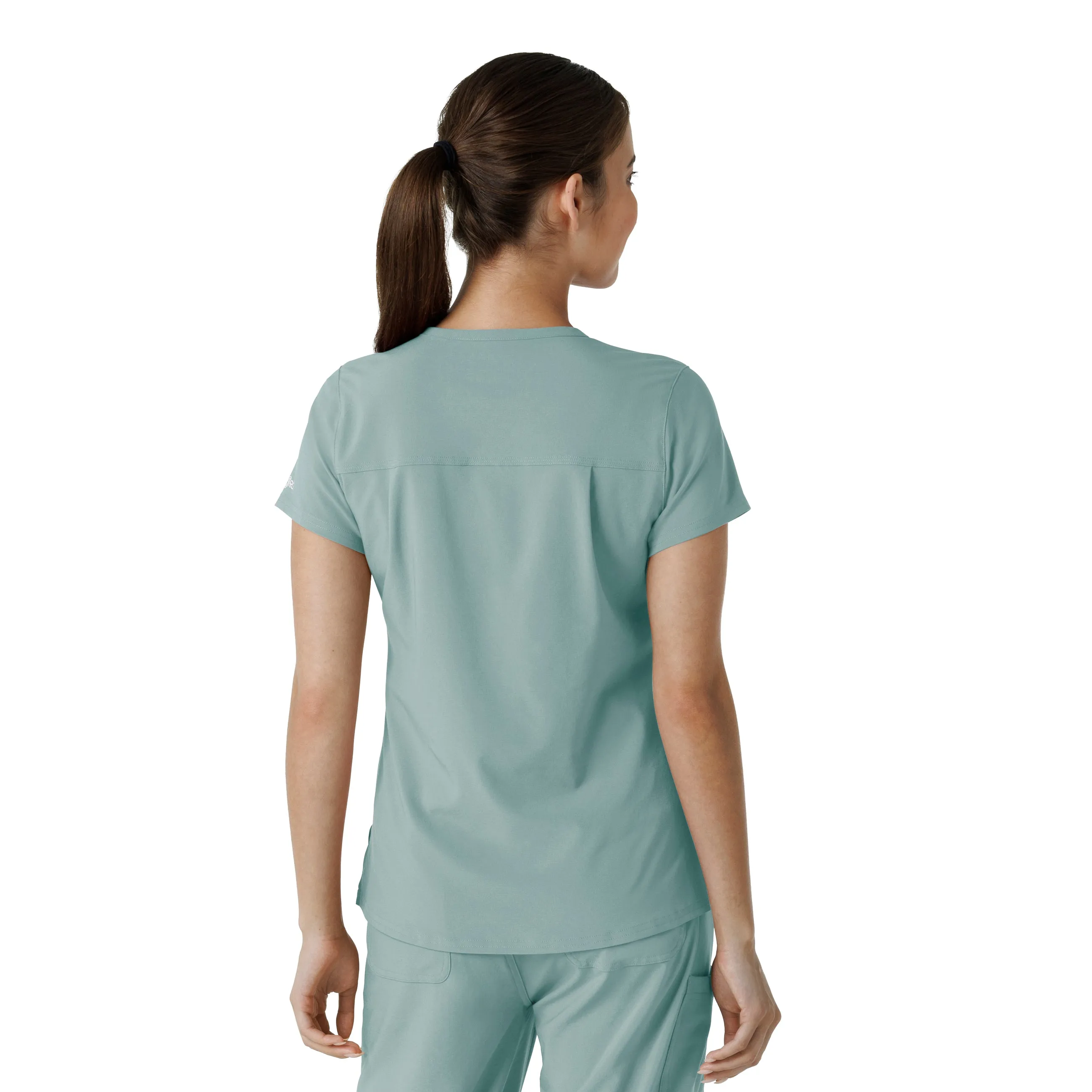 Carhartt Force Cross-Flex Women's Tuck-In Scrub Top - Summer Blue