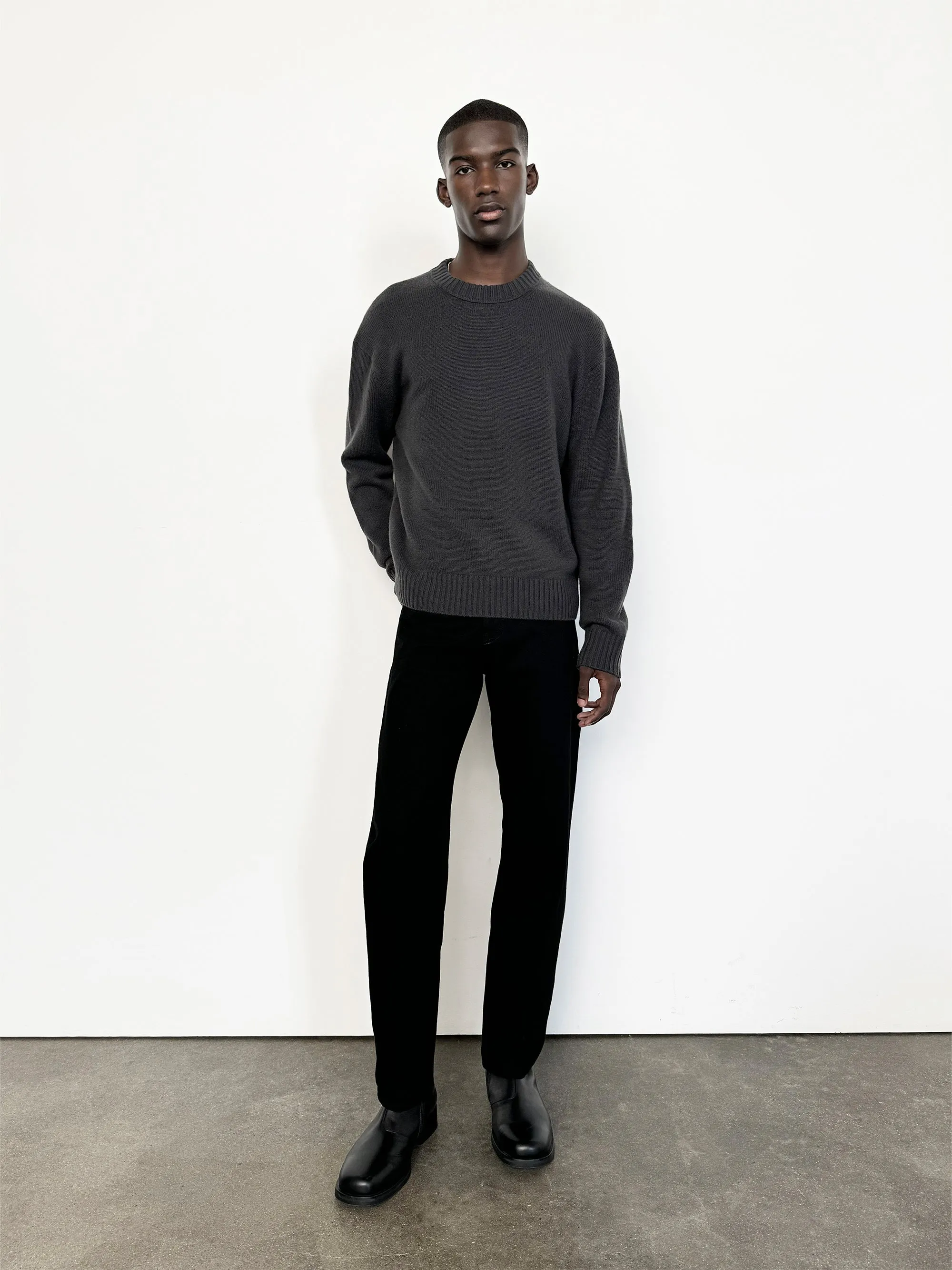 Cashmere Crewneck Sweater -- Dark Grey