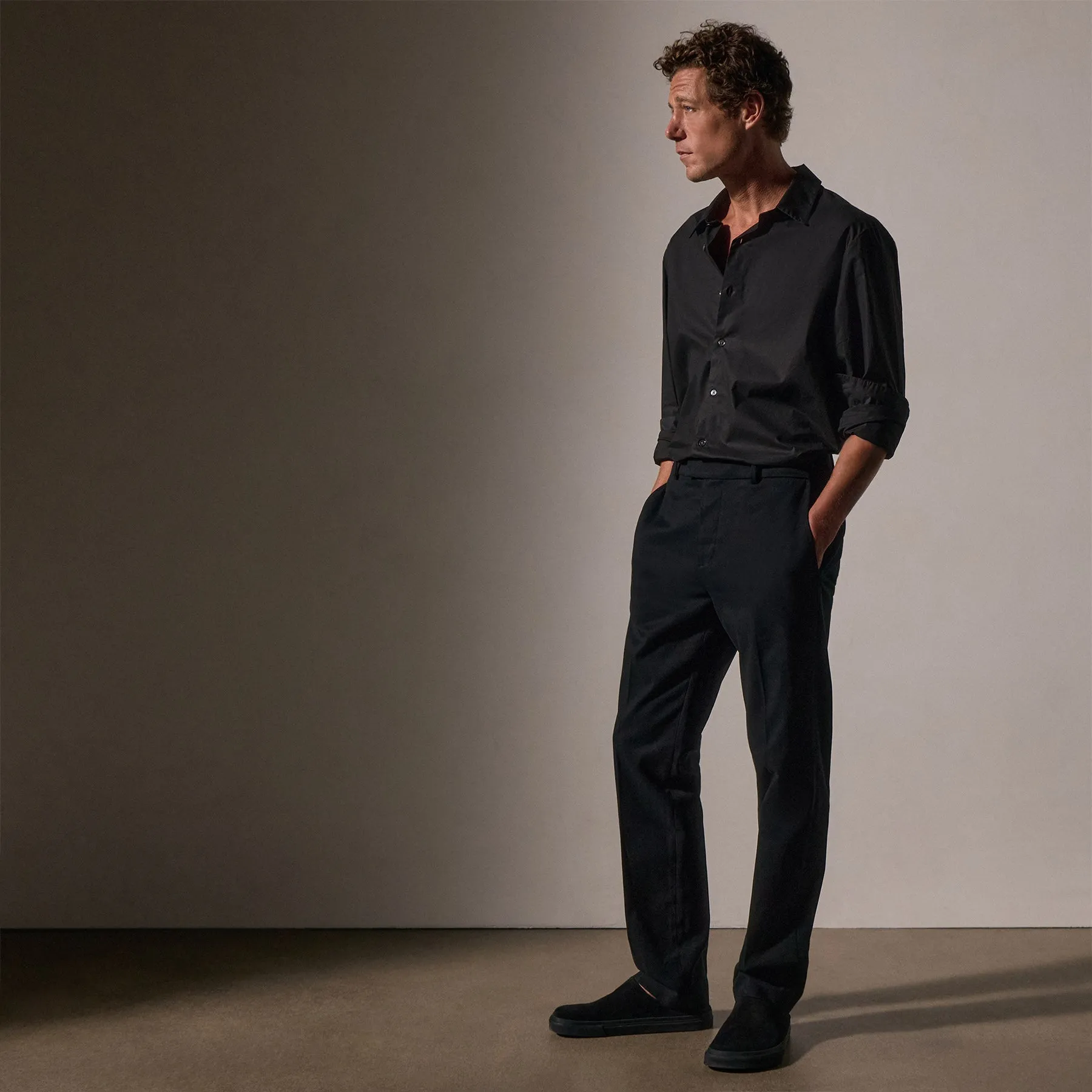 Cashmere Touch Twill Trouser - Black