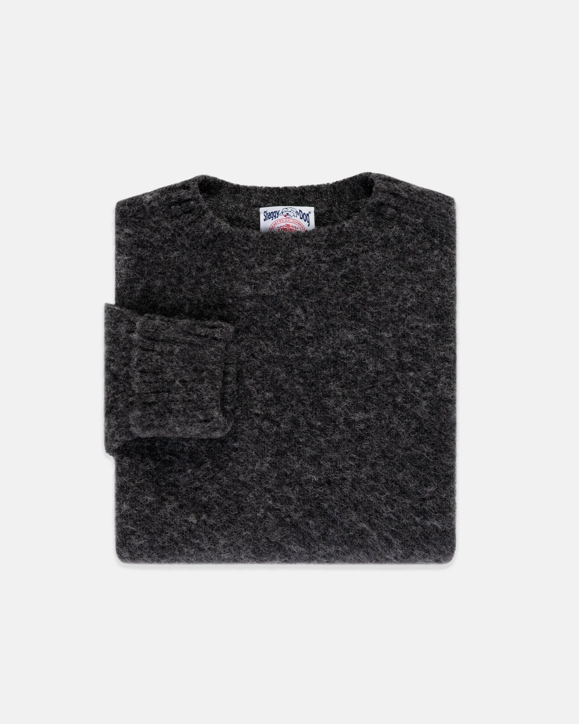 CHARCOAL SHAGGY DOG CREWNECK SWEATER