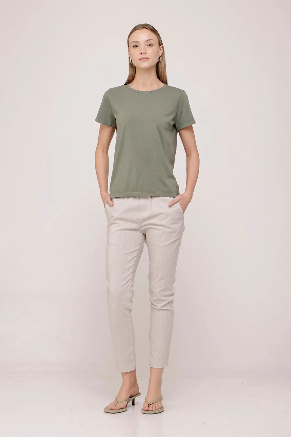 Classic White With Brown Stripes Pants