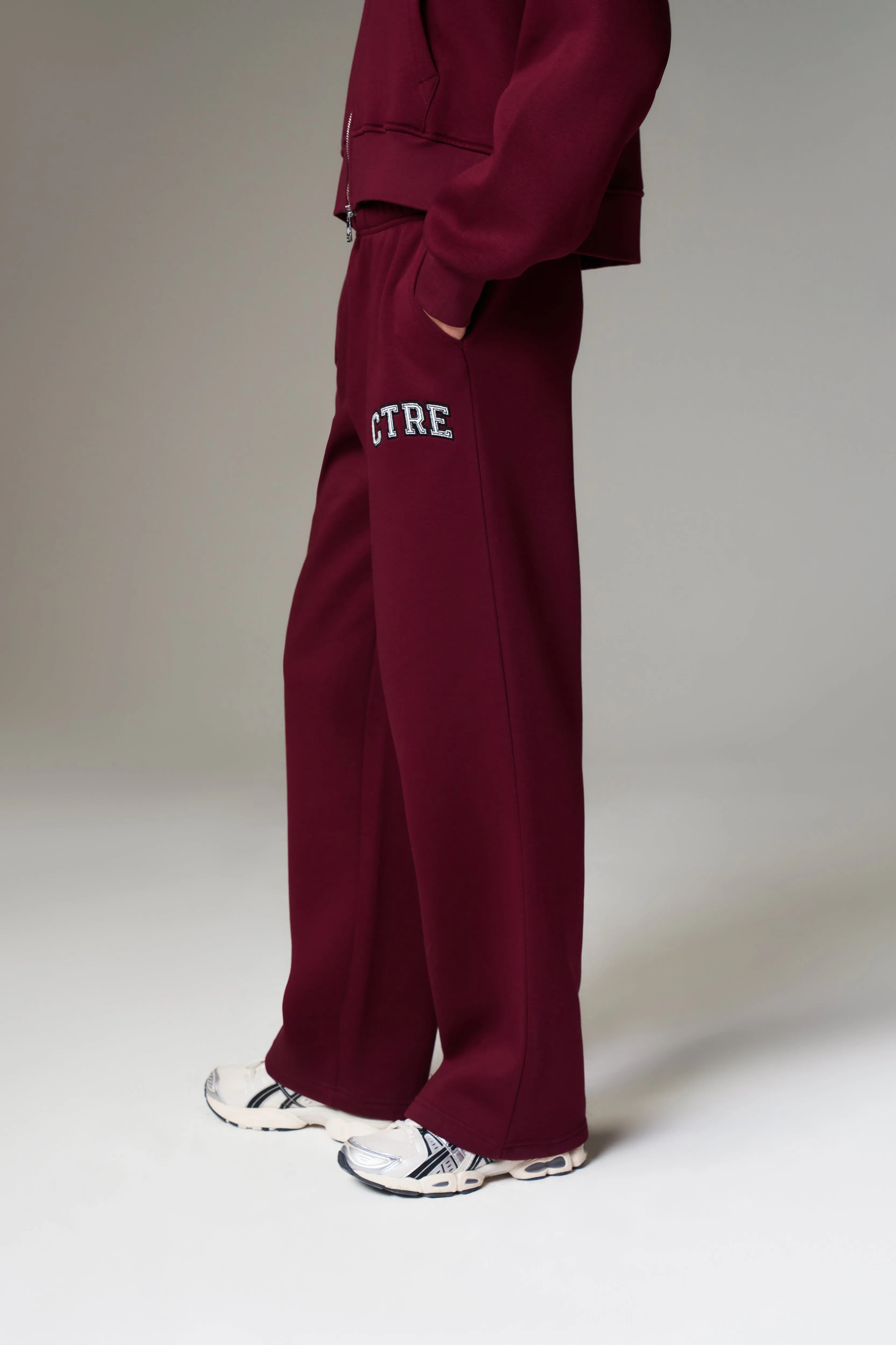 CTRE WIDE LEG JOGGERS - BURGUNDY