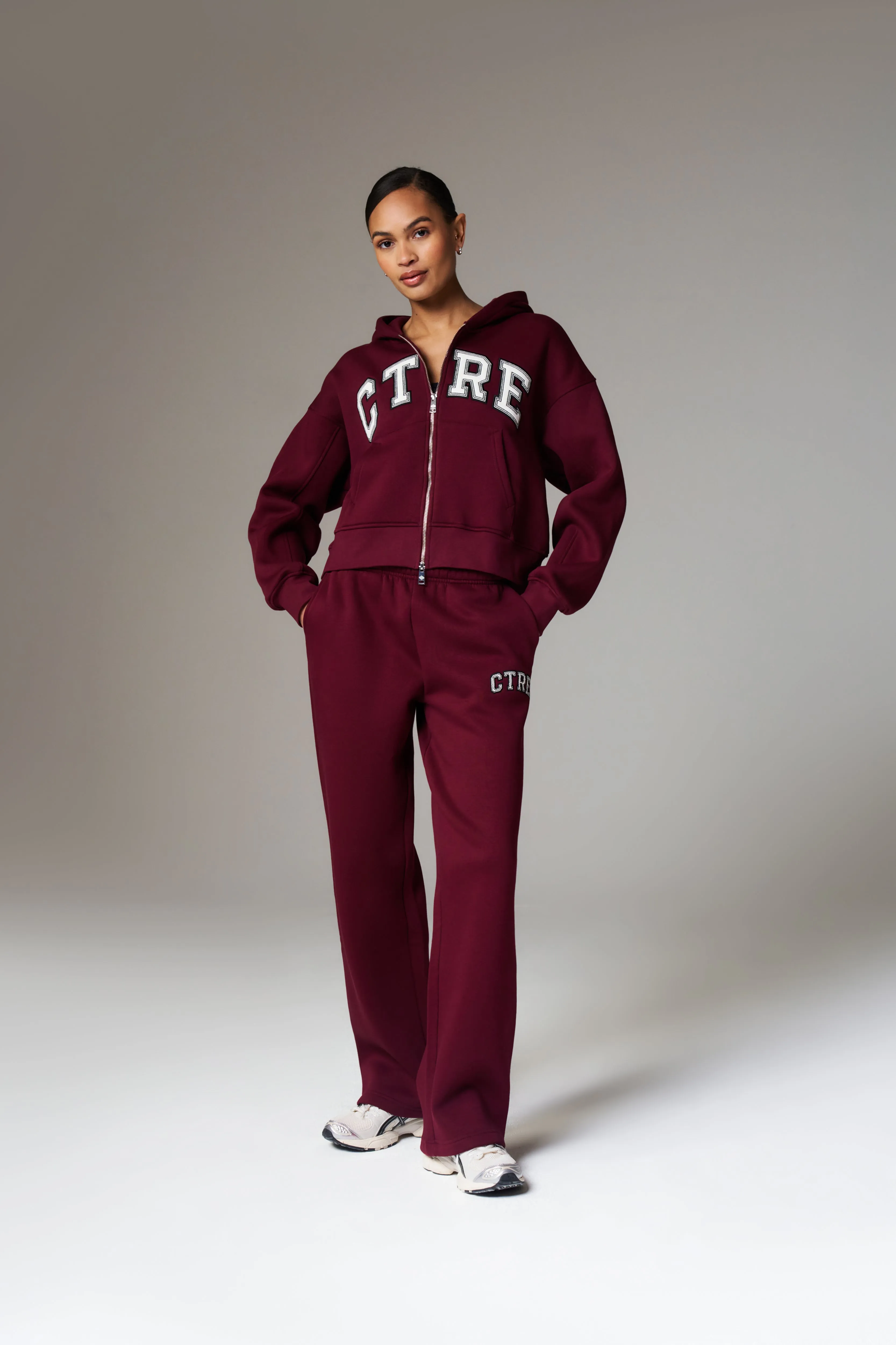 CTRE WIDE LEG JOGGERS - BURGUNDY
