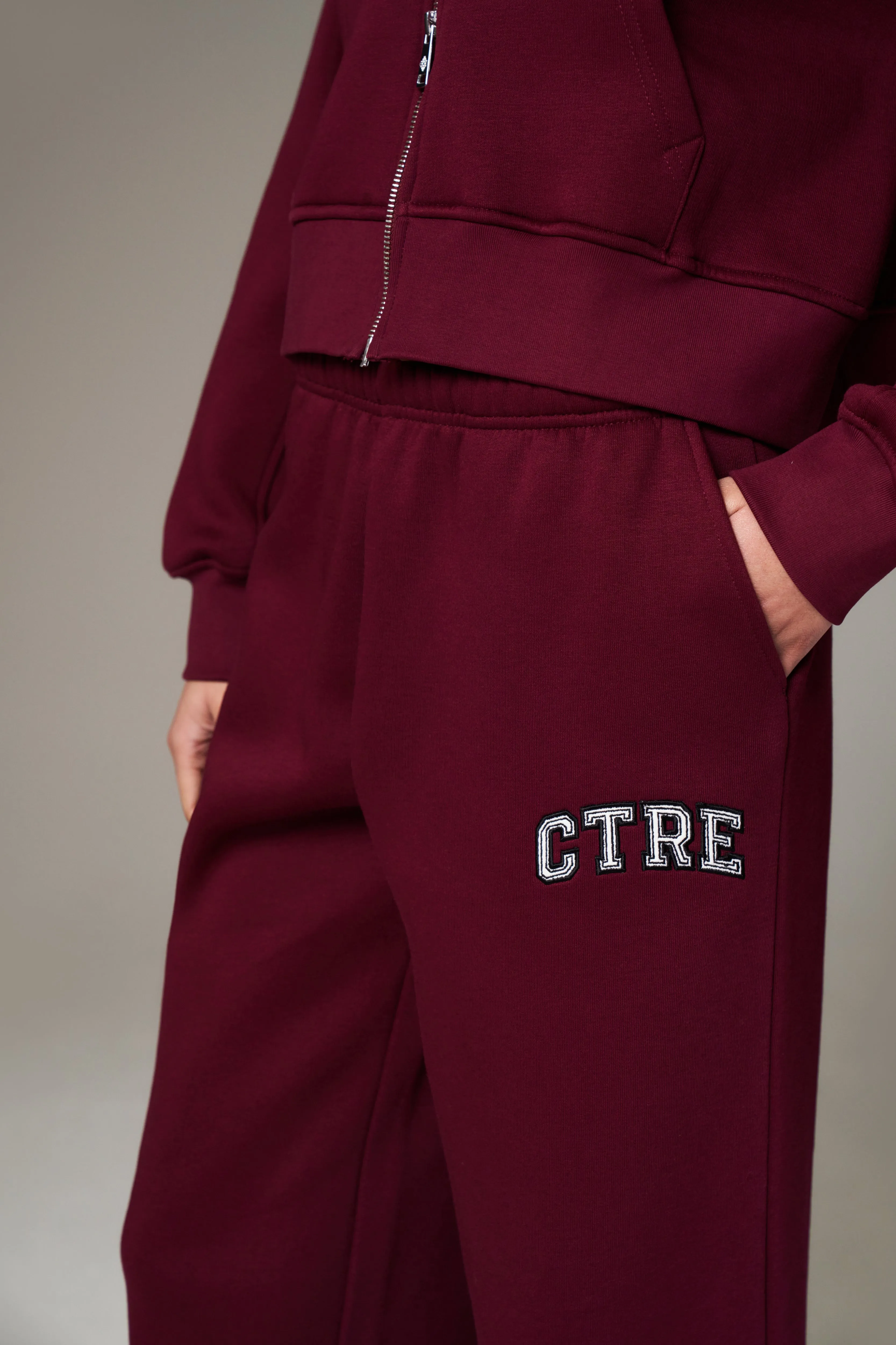 CTRE WIDE LEG JOGGERS - BURGUNDY