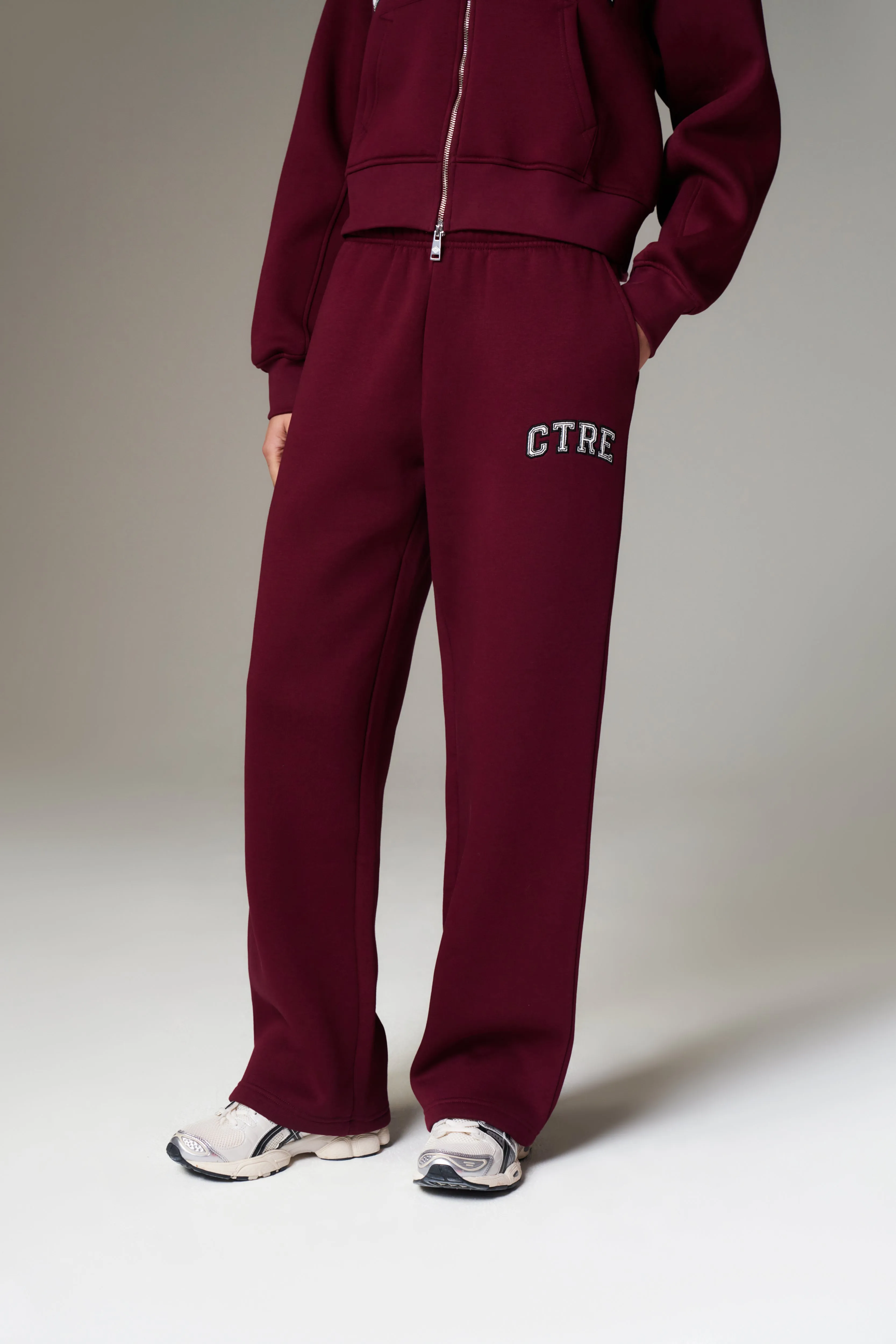 CTRE WIDE LEG JOGGERS - BURGUNDY