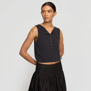 Elith Cotton-Linen Button Knit Vest