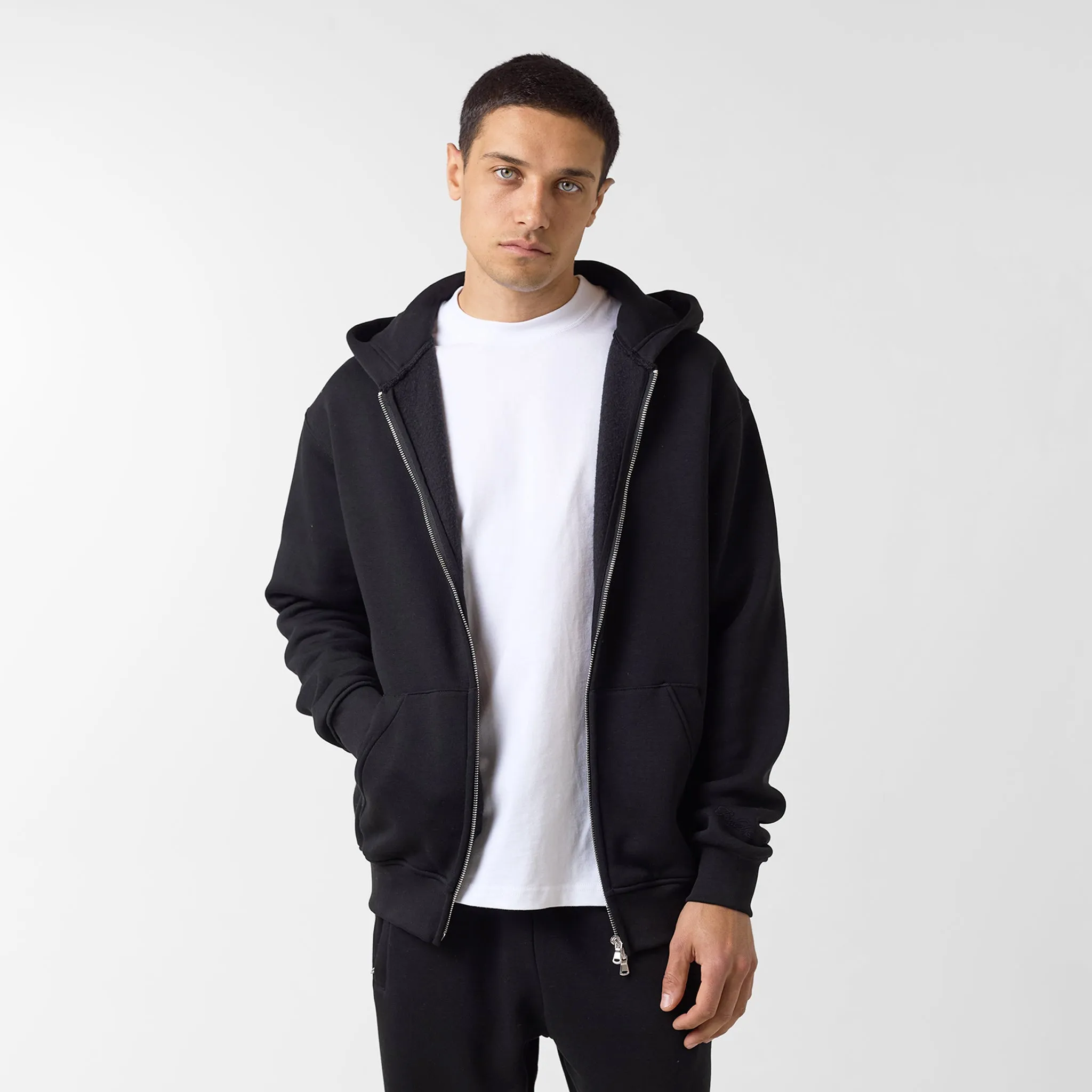 Full Zip Cuffed Tracksuit | Black