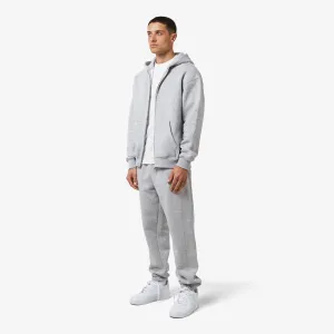 Full Zip Cuffed Tracksuit | Grey Marl