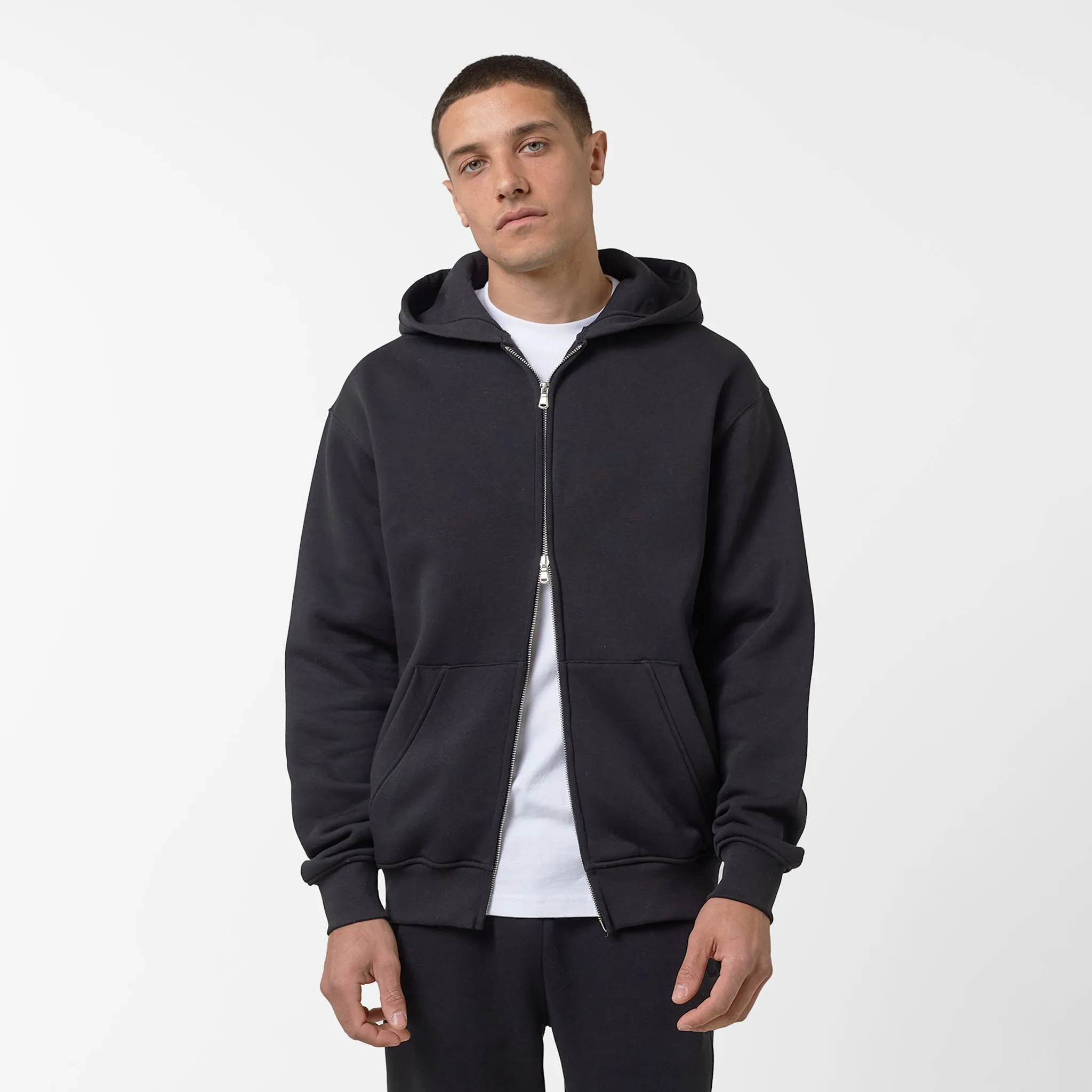 Full Zip Open Hem Tracksuit | Black