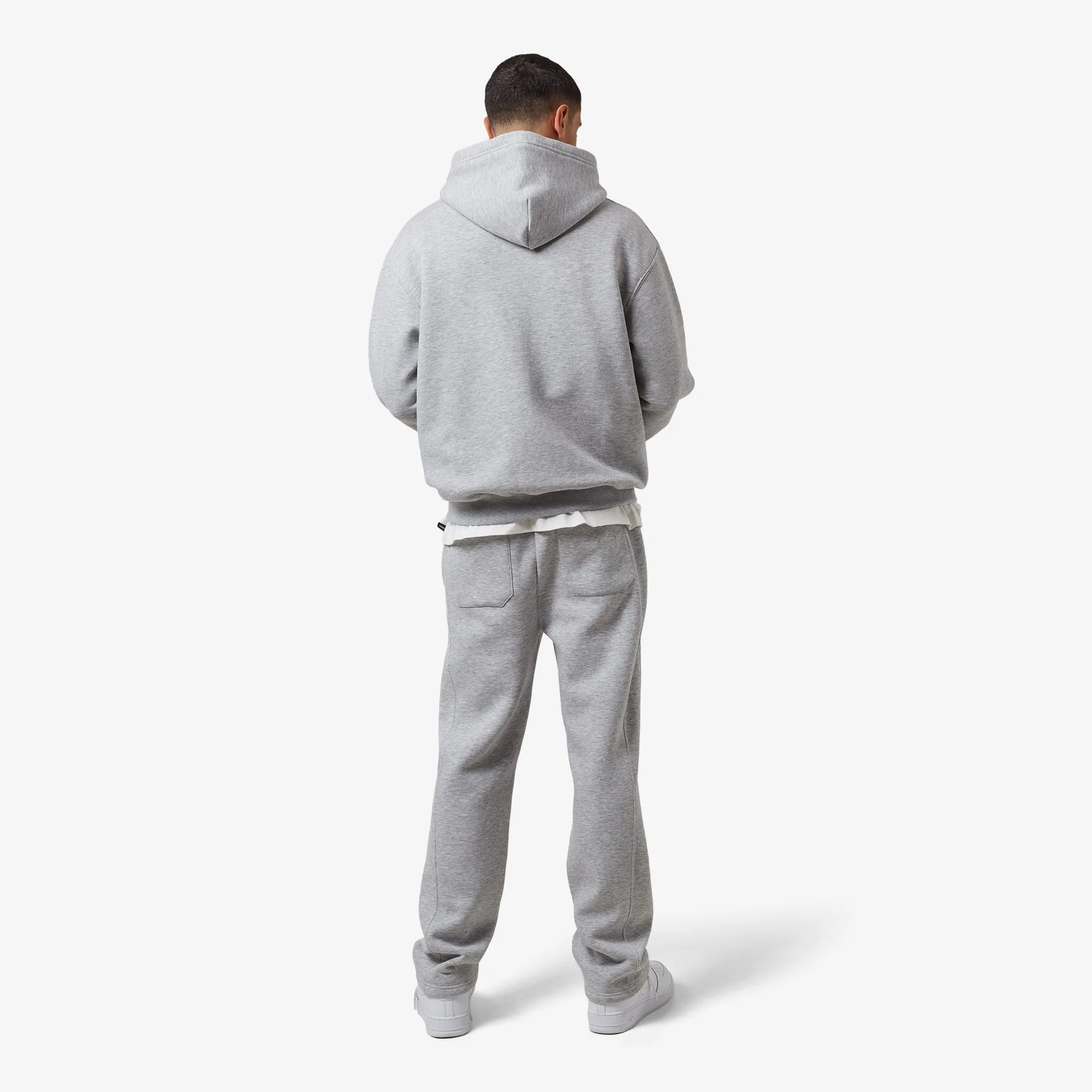 Full Zip Open Hem Tracksuit | Grey Marl