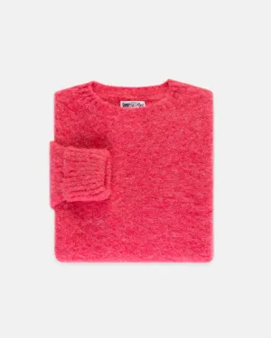 FUSCHIA SHAGGY DOG CREWNECK SWEATER